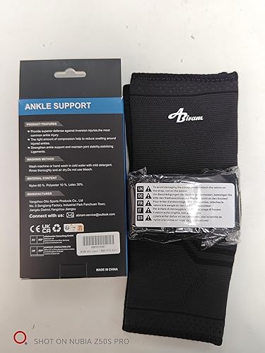 Miniatura 9 de Jupiter Manga de pie (par) con envoltura de compresión, tobillera para arco, soporte de tobillo, fútbol, baloncesto, voleibol, correr, para