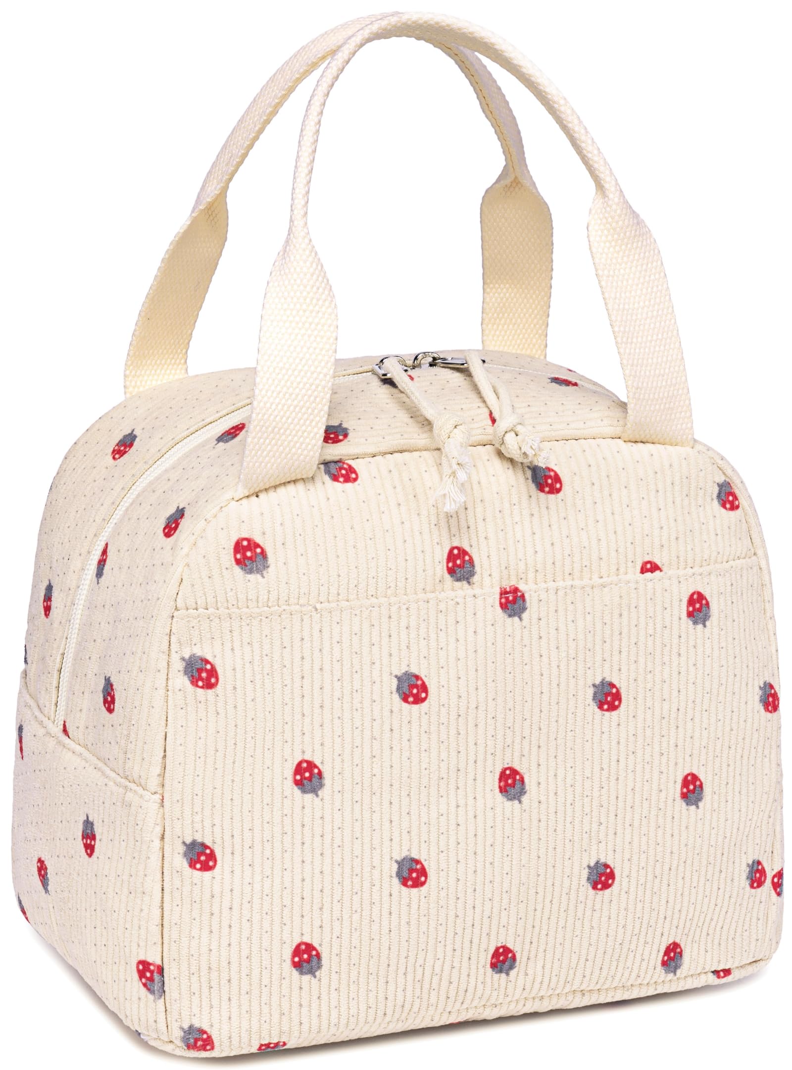 LEDAOU Lunch Box for Women Insulated Lunch Bag Corduroy Lunch Tote Bags Leakproof Cooler Lunchbox for Travel Work PicnicCarbonfree Certified