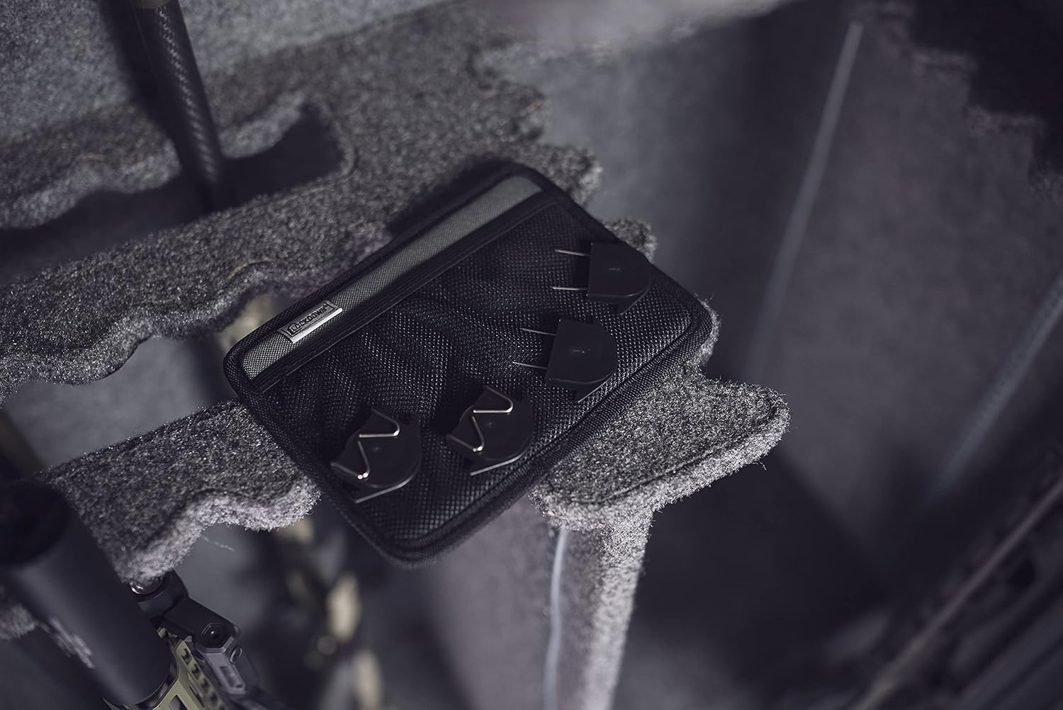 Lockdown Small Hanging Organizer with Mesh Pocket and Elastic Band for Gun Vault Organization, Storage and Security (Pack of 5)