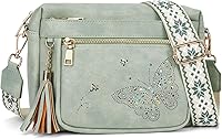 KITEVIUN Women's Trendy Butterfly Leather Crossbody Bag - Vegan PU Shoulder Purse with Adjustable Strap