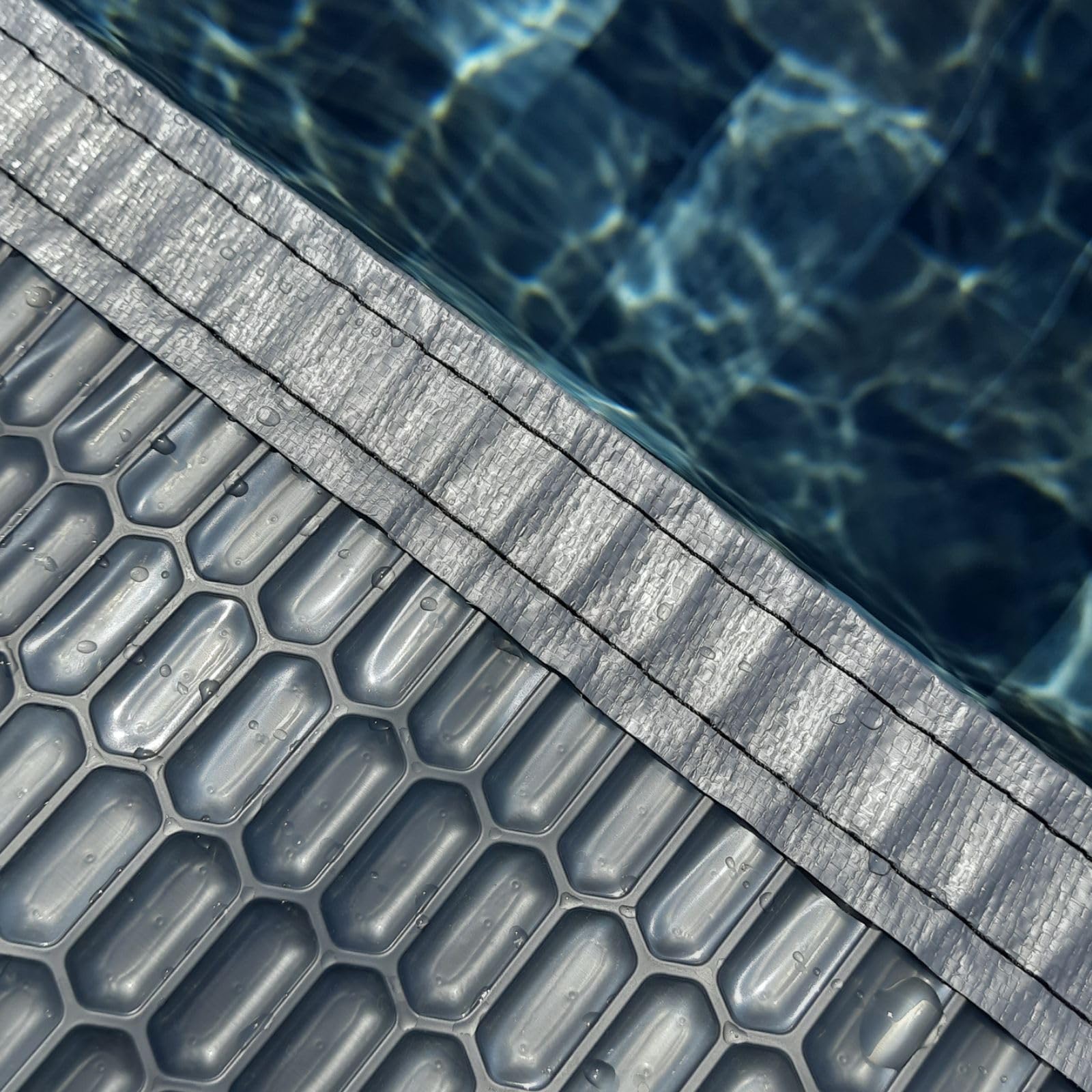 Bâche à Bulles Solaire Piscine 8 x 4 m - Epaisseur 500 Microns Premium - Bordée 4 Côtés - Technologie Alvéolaire Chauffante Anti Algues - Bleu/Gris