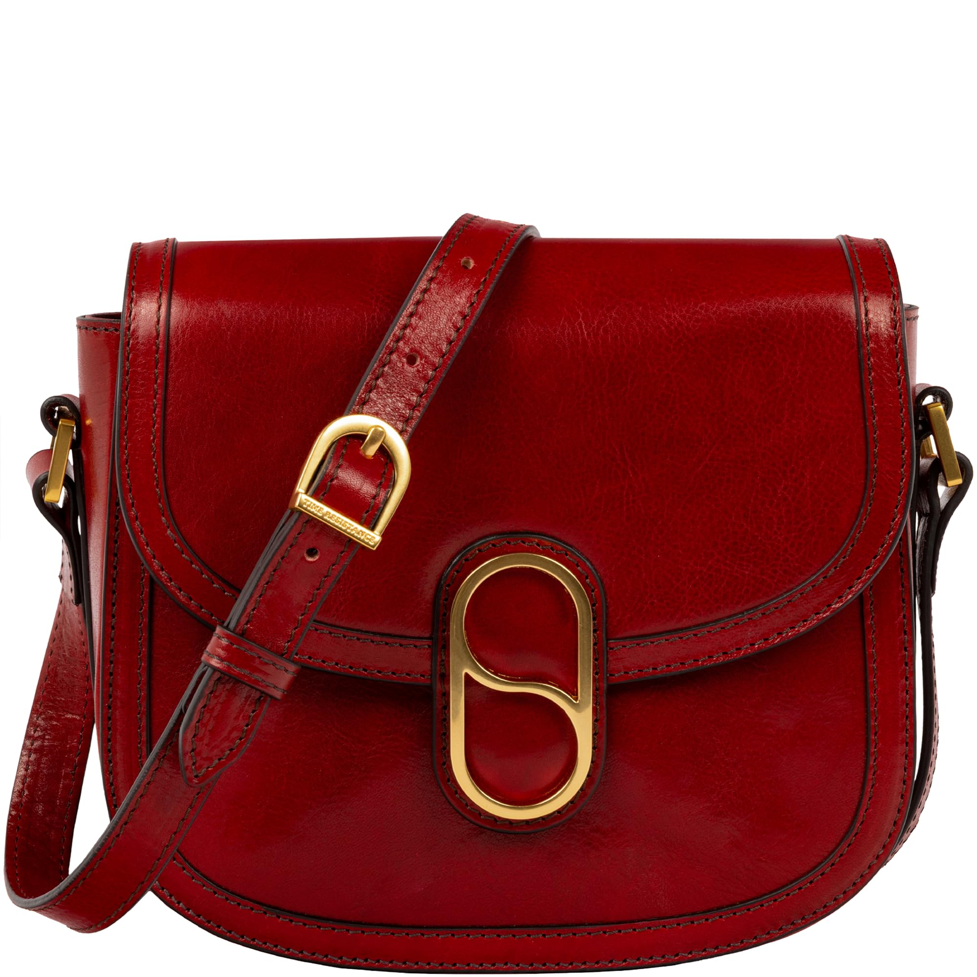 Time Resistance Bolso Bandolera de Cuero de Grano Completo – Bolso de Hombro con Cierre Magnético – Bolso de Cuero para Mujer