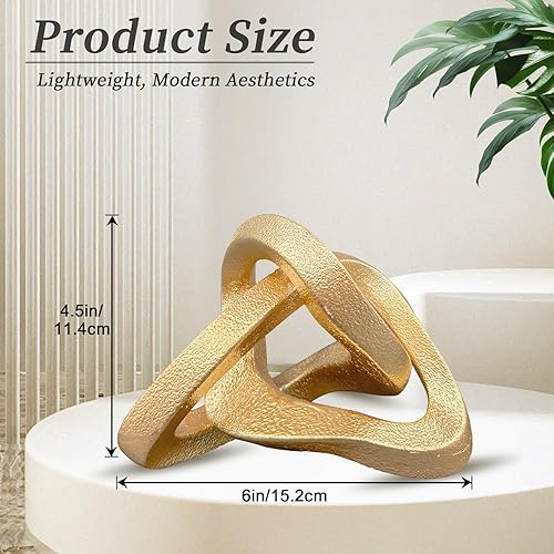 Miniatura 7 de MOYI Estatua de nudo dorado para decoración del hogar, escultura geométrica multiángulo, decoración moderna de acento dorado para sala de estar,