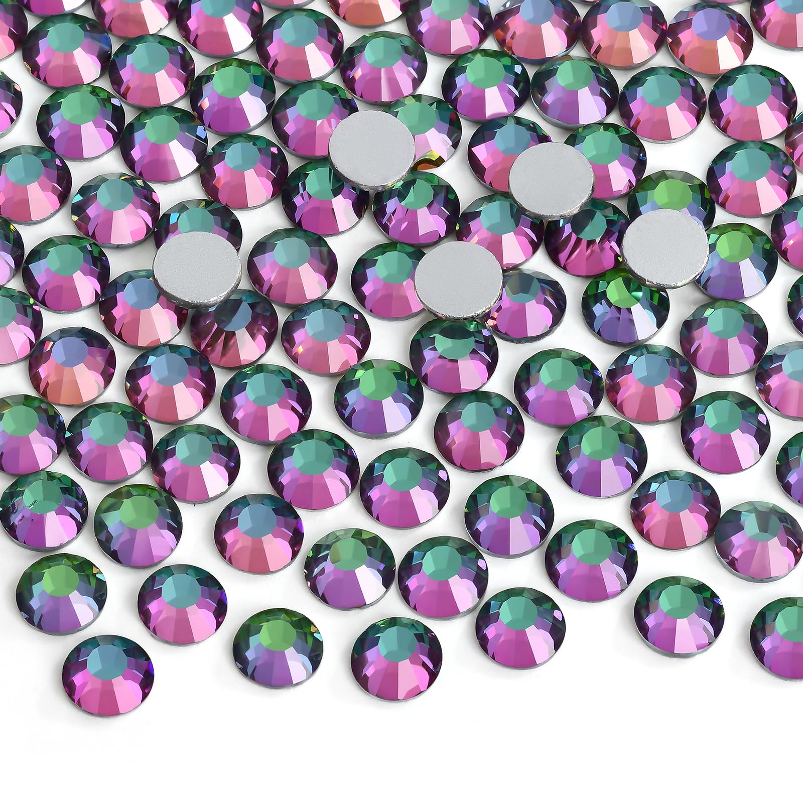 Jollin Crystal Flatback Rhinestones for Crafts 1.4mm SS3, Green Volcano