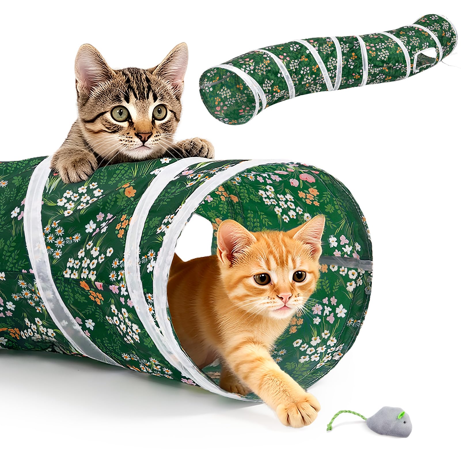 Glittme S-Shape Cat Tunnel, Foldable Cat Tunnels for Indoor Cats