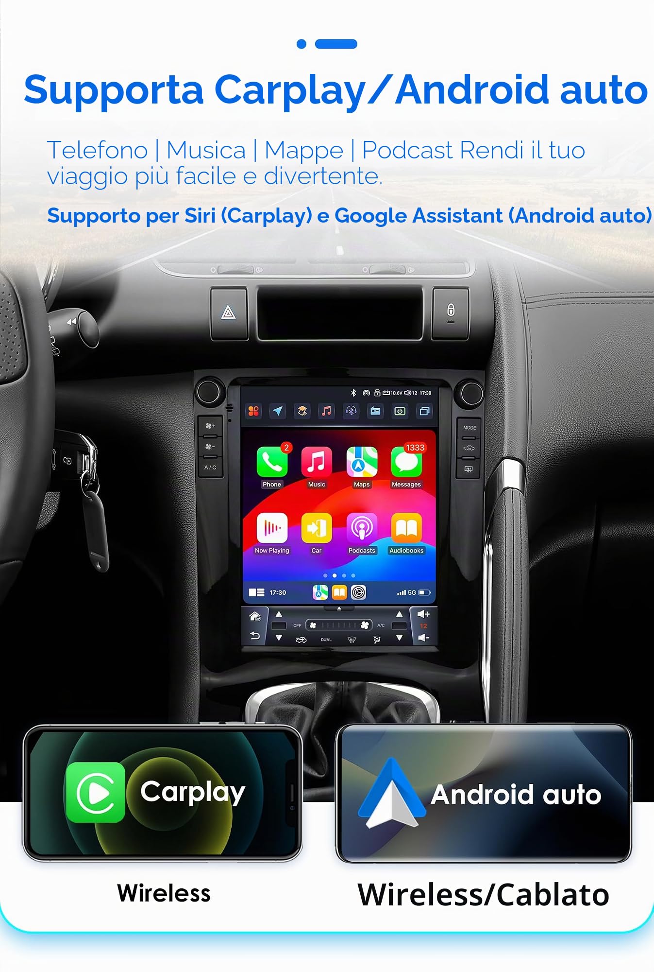 Android 14 9,7 pollici autoradio per Peugeot 3008 2010-2017 4 core 2 GB e 64 GB di memoria, supporta auto wireless carplay/Android, controllo volante, WLAN/4G, FM