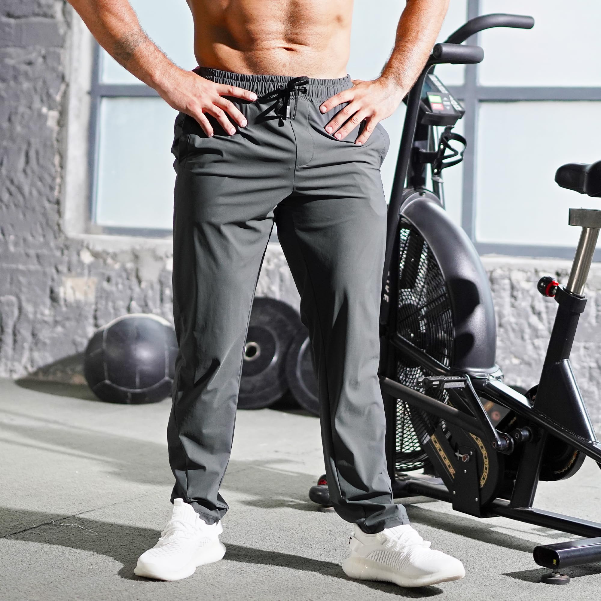 ZENWILL LightArmor Pantalones Deportivos Running Hombre Jogger Cremallera Bolsillo