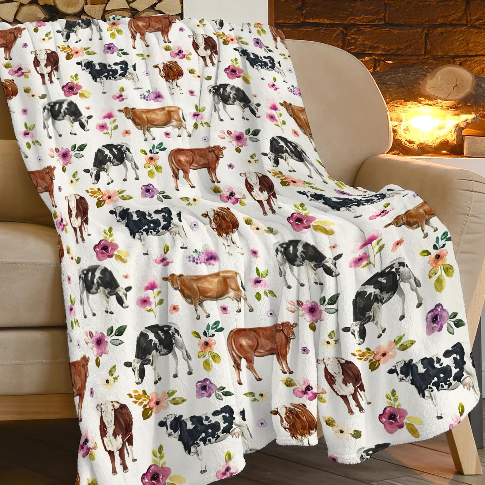 Couverture polaire en flanelle 150x200 cm plaid doudoune à motif animaux mignons pour lit