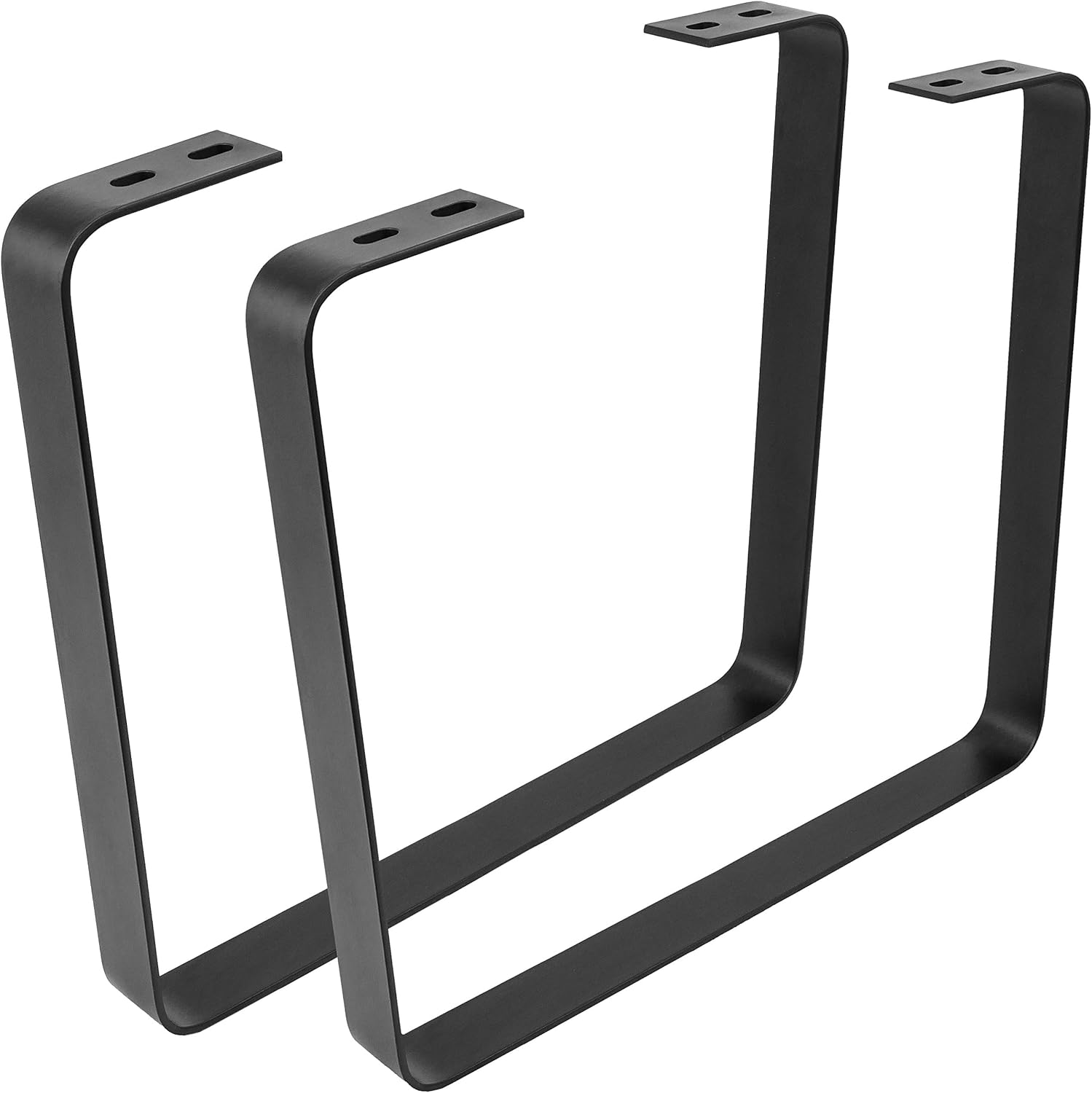 PrimeMatik Rectangular Feet for Table and Stool Legs in Black Steel