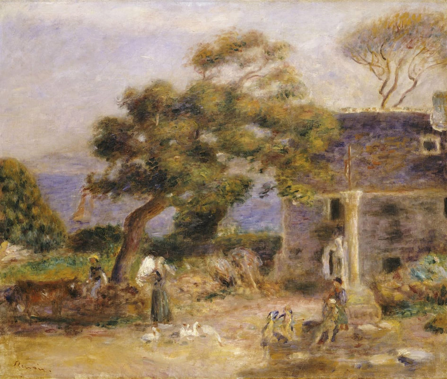 SERENDIPITP Aesthetic Poster Photo Wall Print Retro Picture View of Treboul by Pierre Auguste Renoir Modern Wall Artwork for Home Decor 60x90cm