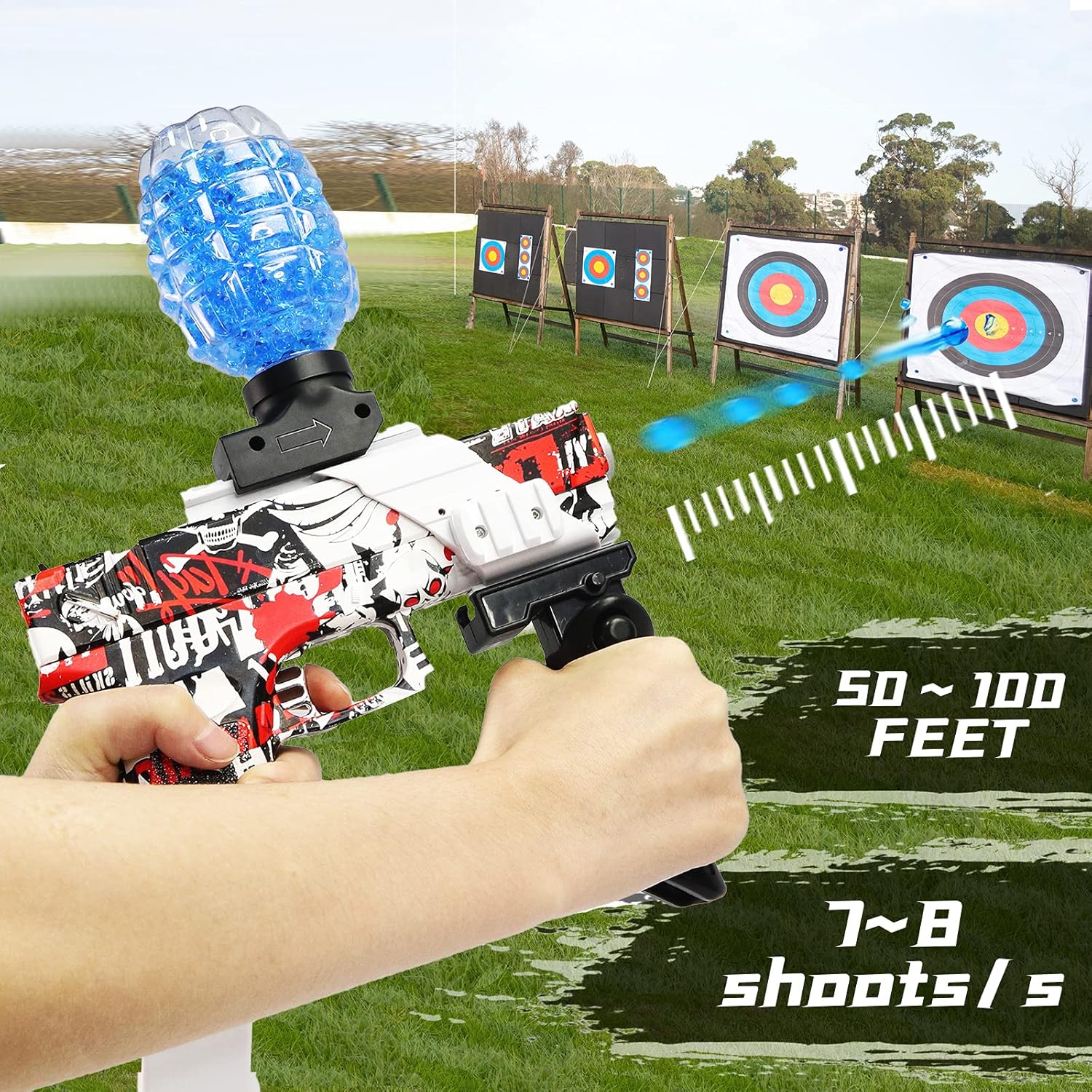 BIU BLASTER Gel Ball Blaster,Electric Gel Gun Water Ball Guns Automatic Burst Gel Balls Highly Assembled Toy Guns Outdoor Blasters Age 12+ (MODEL3) : Toys & Games