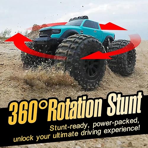 Miniatura 4 de C8816 - Coche RC Monster Truck a escala 112, auto de control remoto anfibio 4WD todo terreno, batería dual de 2.4G, impermeable para lago, hierba,