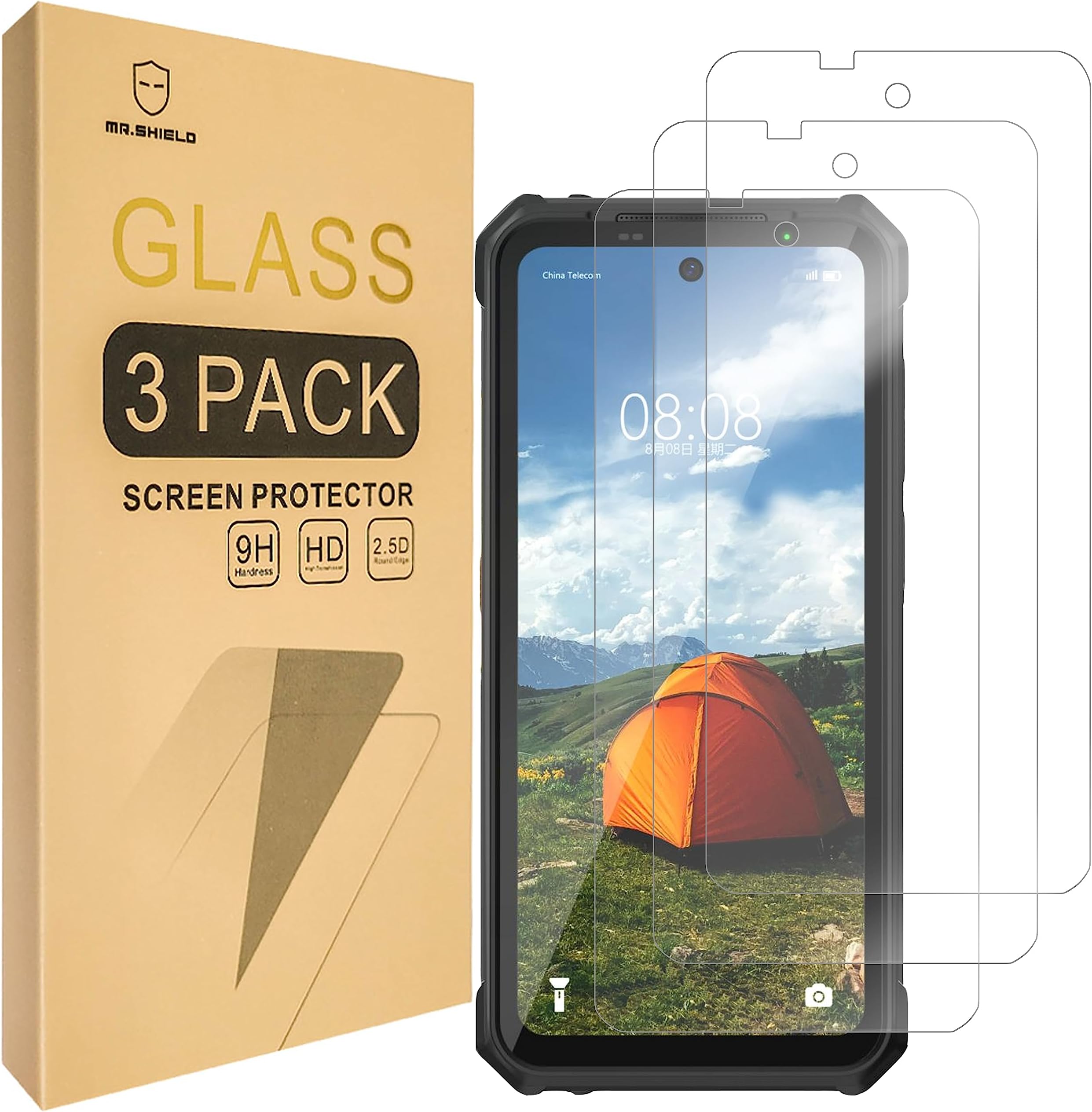 Mr.Shield [3-Pack] Screen Protector For Ulefone Armor 24 [Tempered Glass] [Japan Glass with 9H Hardness] Screen Protector