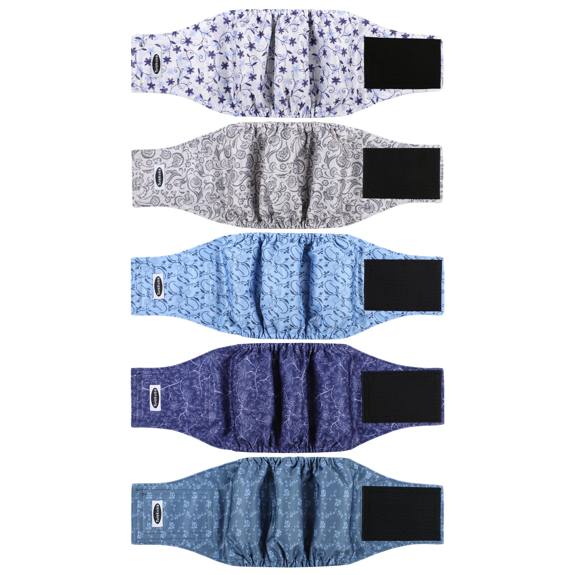 Male Dog Diapers, High Absorbing Dog Belly Bands for Male Dogs, Washable Reusable Dog Males Wraps(5 Pack)