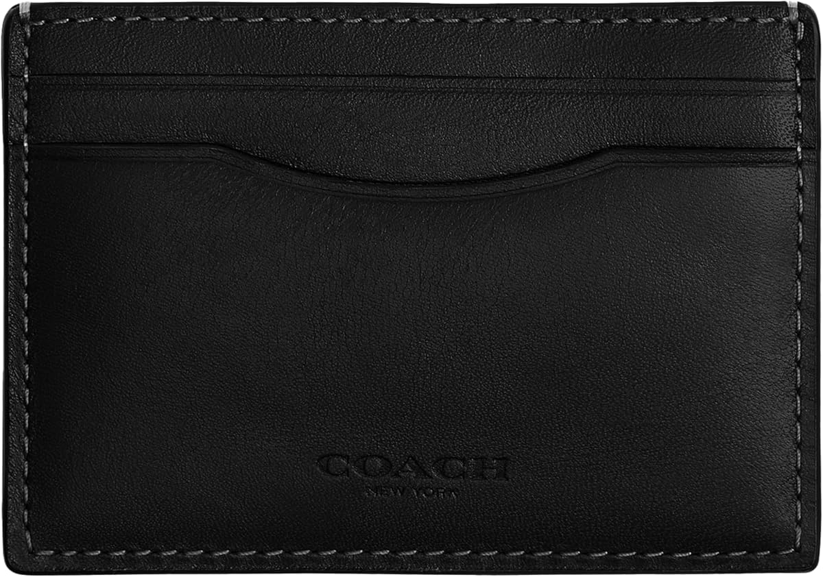 Coach Hombre, Tarjetero con Clip para Billetes, Negro, Talla única