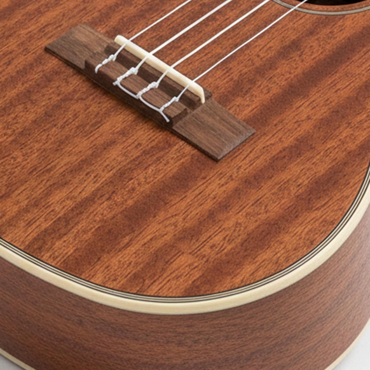 Kala KA-BG Gloss Mahogany Baritone Ukulele - Natural Bundle with Hard Case, Tuner, Strap, Austin Bazaar Instructional DVD, and Polishing Cloth