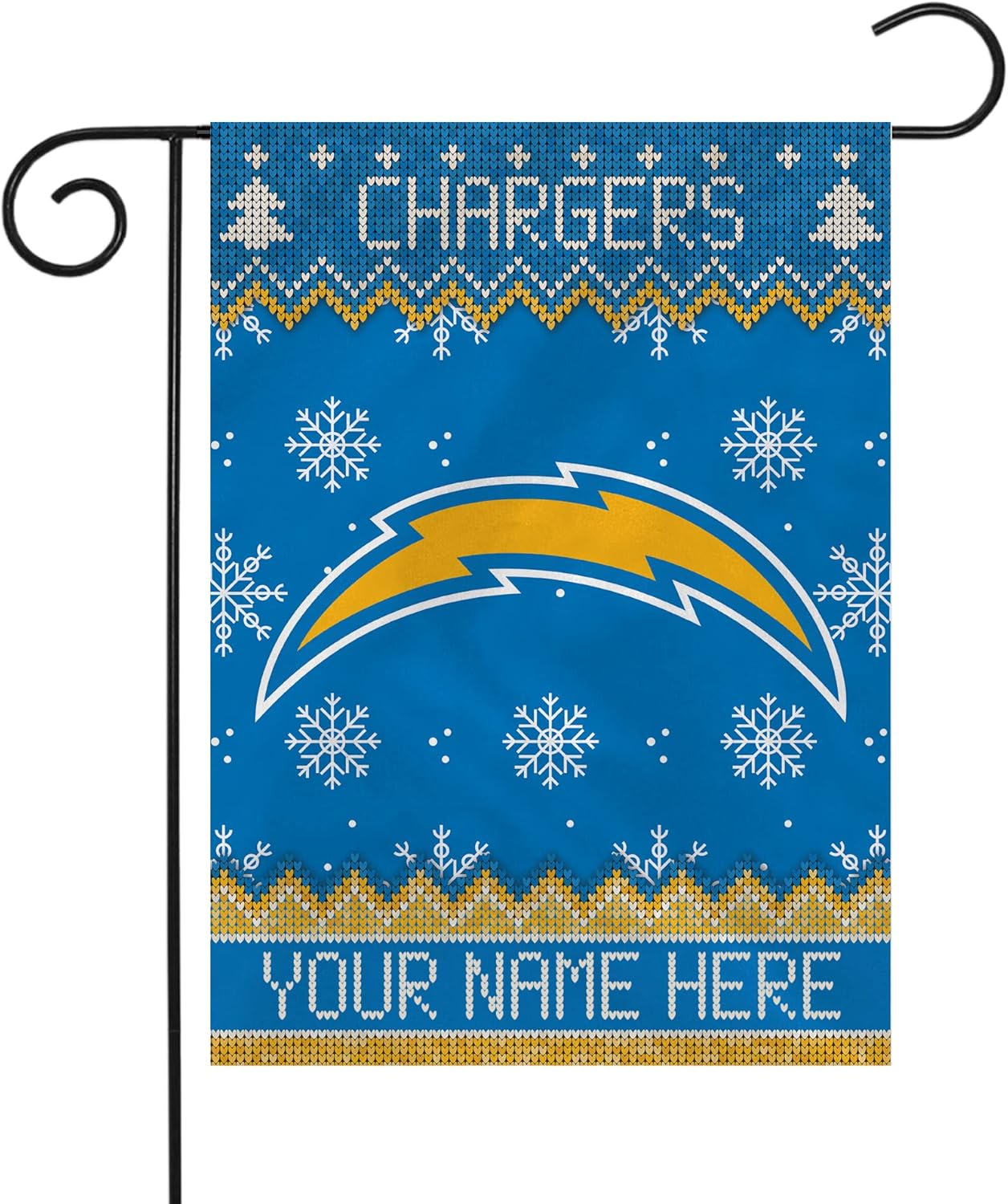 Rico Industries NFL Football Winter/Snowflake Personalized Garden Flag