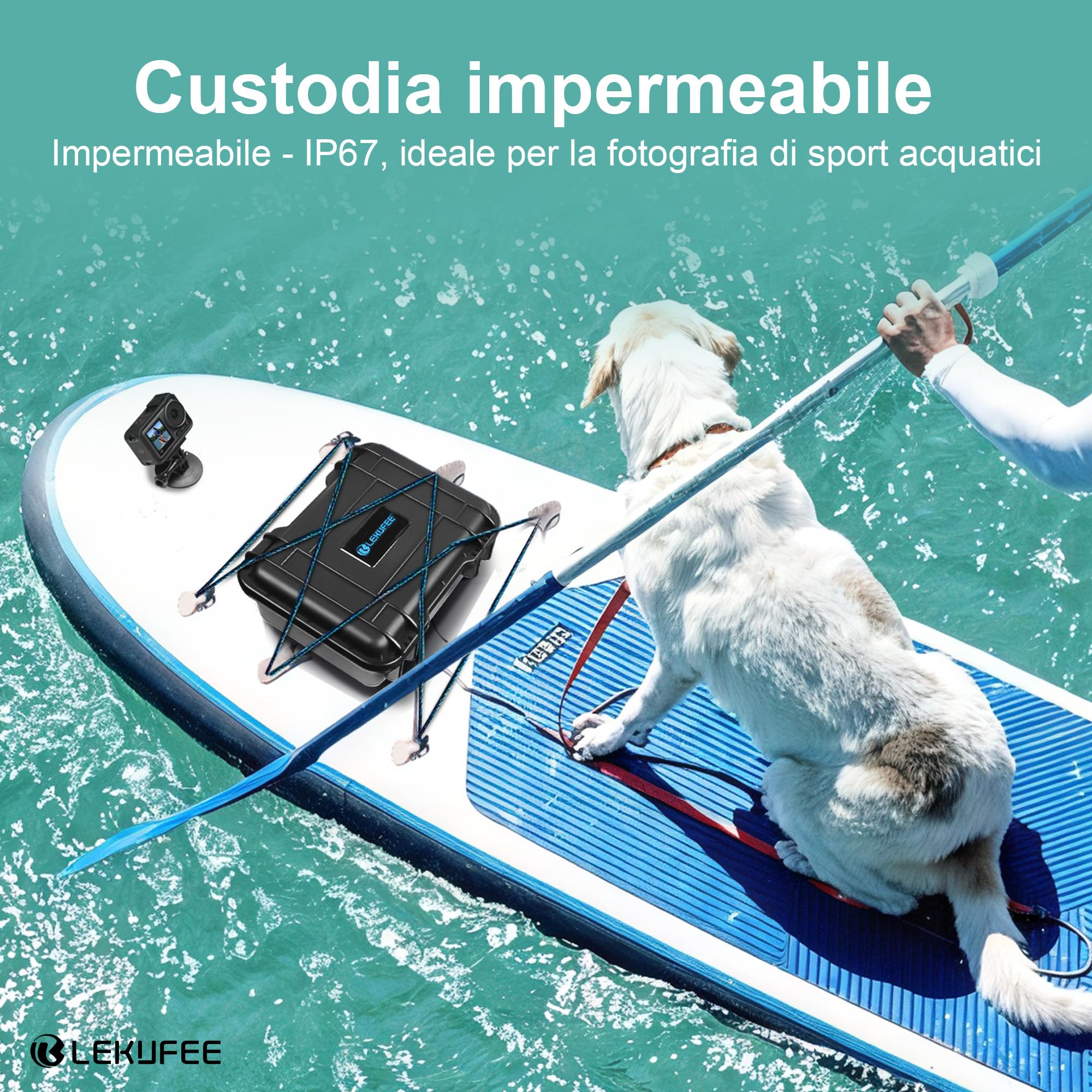 LEKUFEE Piccola Custodia Rigida Impermeabile per DJI Osmo Action 6/5 Pro/4/3,Combo Adventure,Combo Essenziale,Combo Standard e Accessori (Solo Valigia)