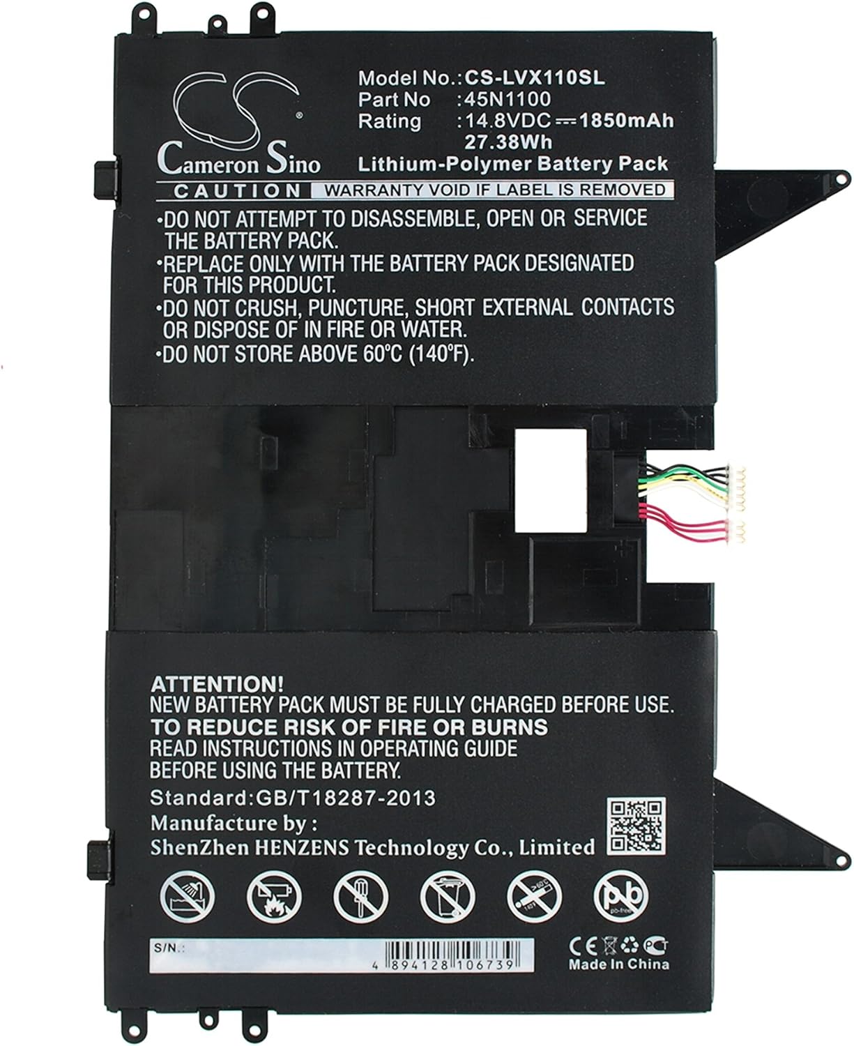 Cameron Sino CS Kerui New 1850mAhReplacement Battery forThinkpad X1 Helix Tablet PC