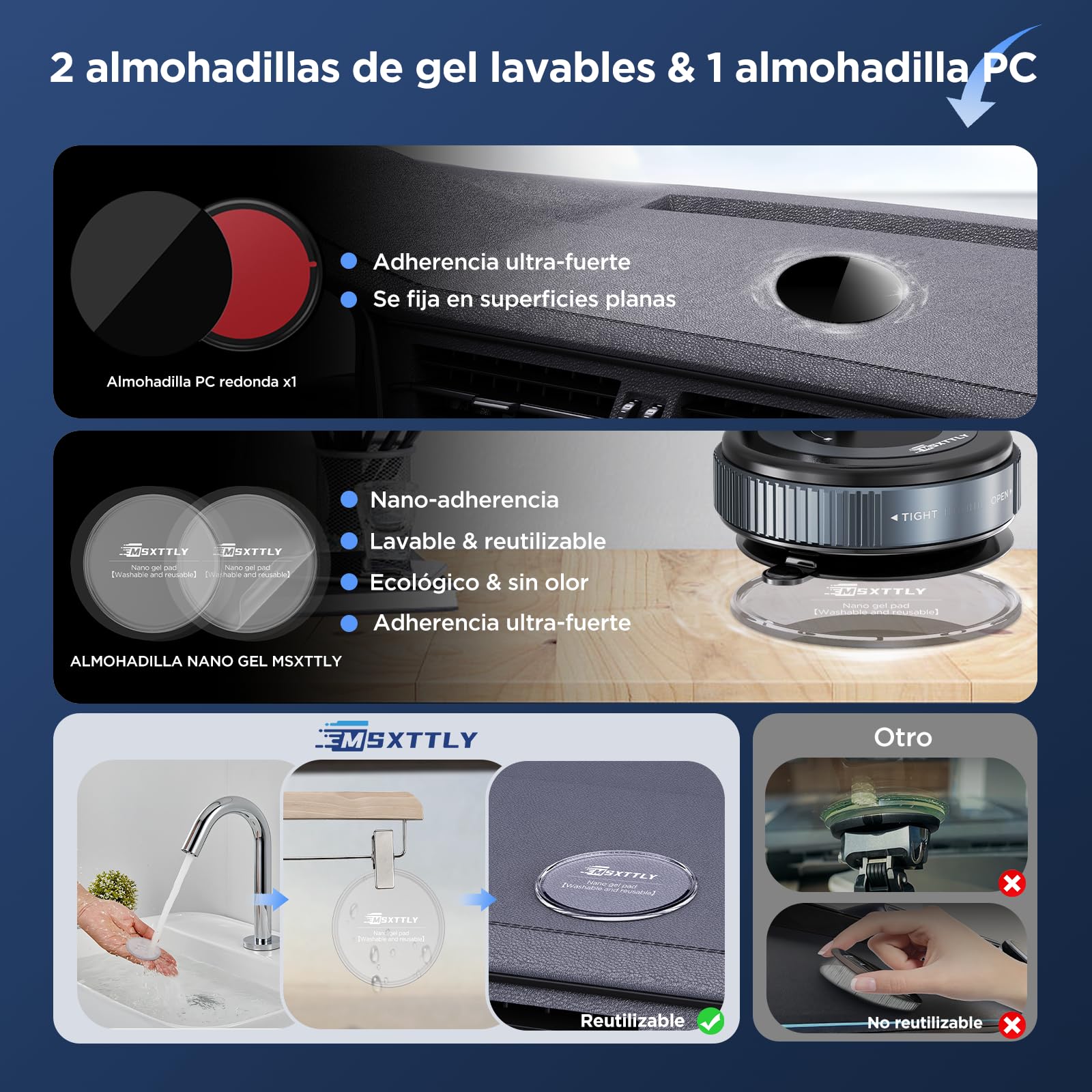 MSXTTLY Soporte Magnetico Movil Coche, [Vmag-S1] Portátil Soporte Movil Coche Ventosa con mag- Safe, Ajustable 360°, Compatibles con iPhone 17 Pro MAX - 16 15 14 13 12 e Android, Negro