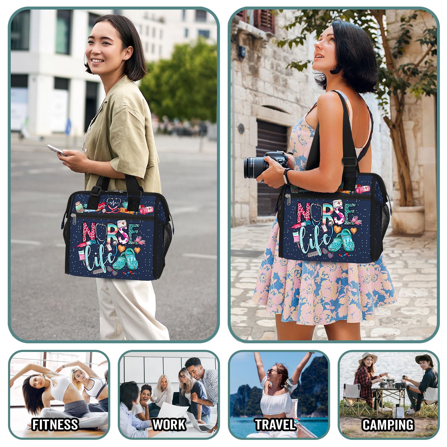 Amazon | 84hoods 女性用大型ランチボックス。断熱ランチバッグ 仕事