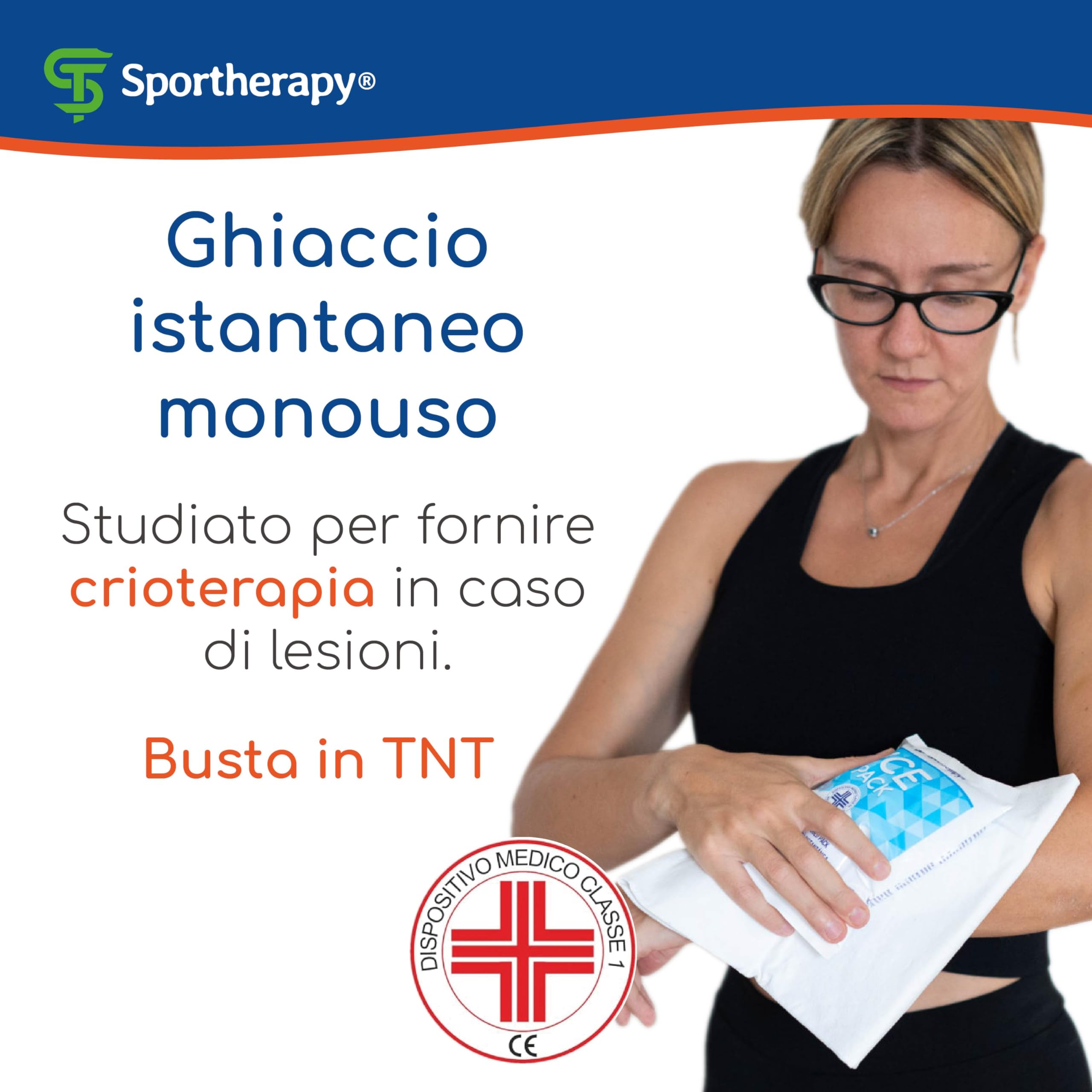 Ghiaccio Istantaneo 250g | Buste in TNT 14x18 cm | Crioterapia Professionale | Dispositivo Medico Certificato | 25 Buste