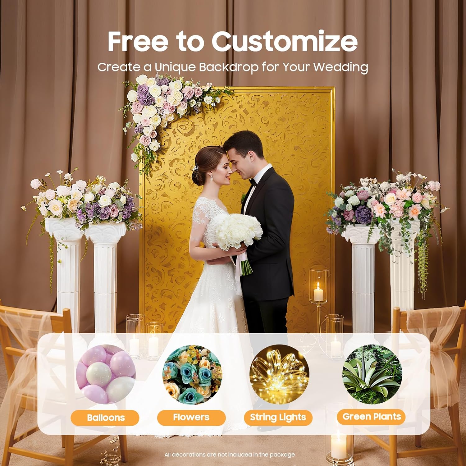 Wedding Roman Column Pillars Set, Plastic Roman Pillars Decorative 27x27cm, Greek Columns Statue Flower Pot Columns Stand for Garden