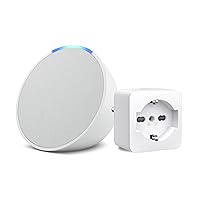 Echo Pop | Bianco ghiaccio + TP-Link Tapo Presa intelligente, compatibile con Alexa