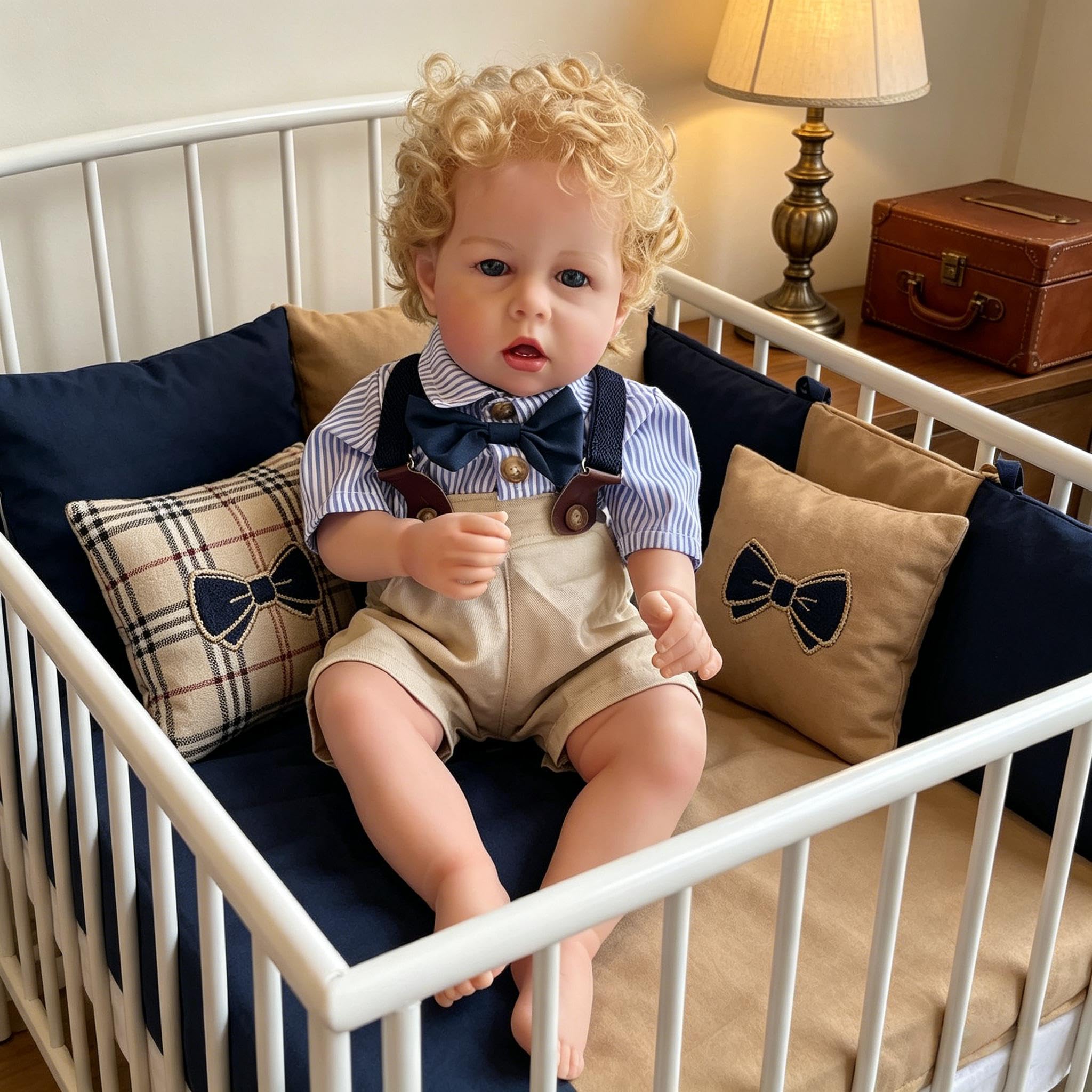 Realistische Reborn Babypuppen Blonder Junge 70 cm große Reborn-Kleinkindpuppen Liam, Weicher Stoffkörper Lebensechte Kleinkind-Babypuppe, Die Wie EIN echtes Kleinkind Puppe