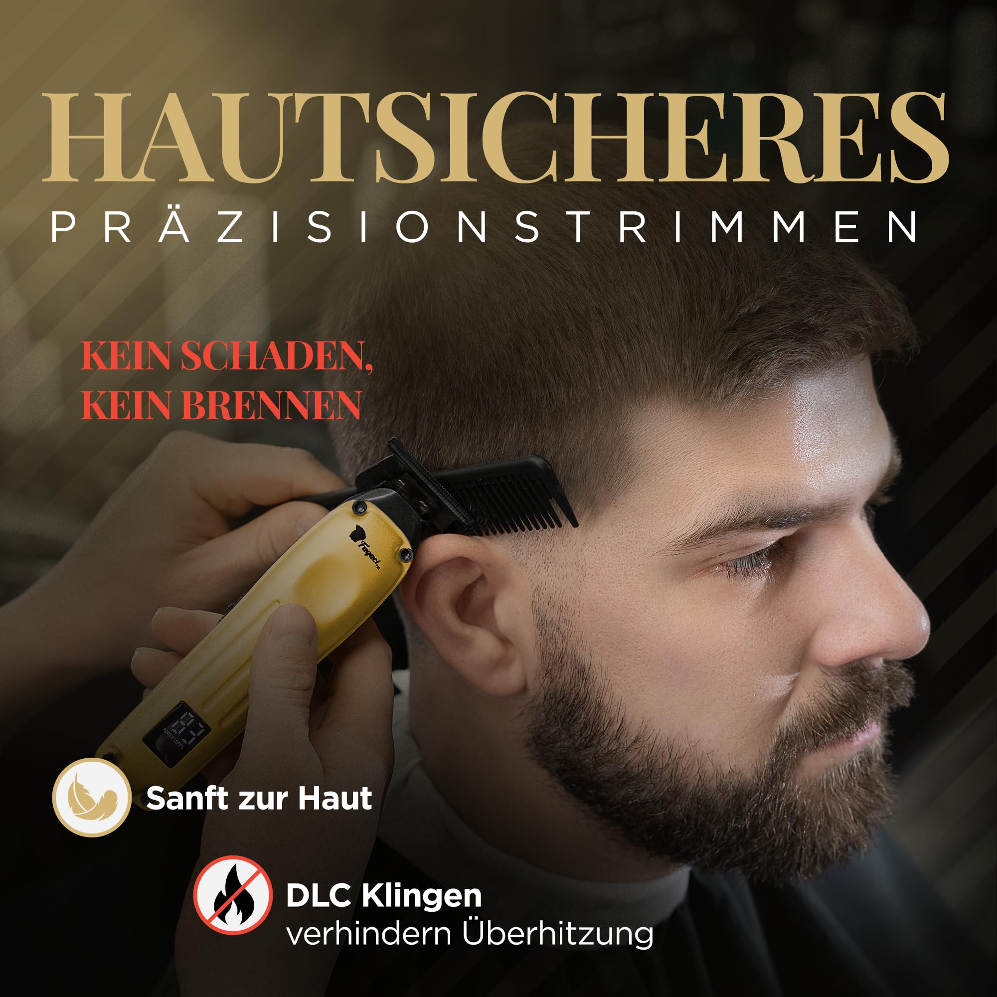 Fagaci Haarschneidemaschine und Trimmer, Fade und Taper Wechselklingen | Klingen einfach wechselbar, drücken und einklicken, Präzise Linien und Fades, Kühler Schnitt ohne Überhitzung