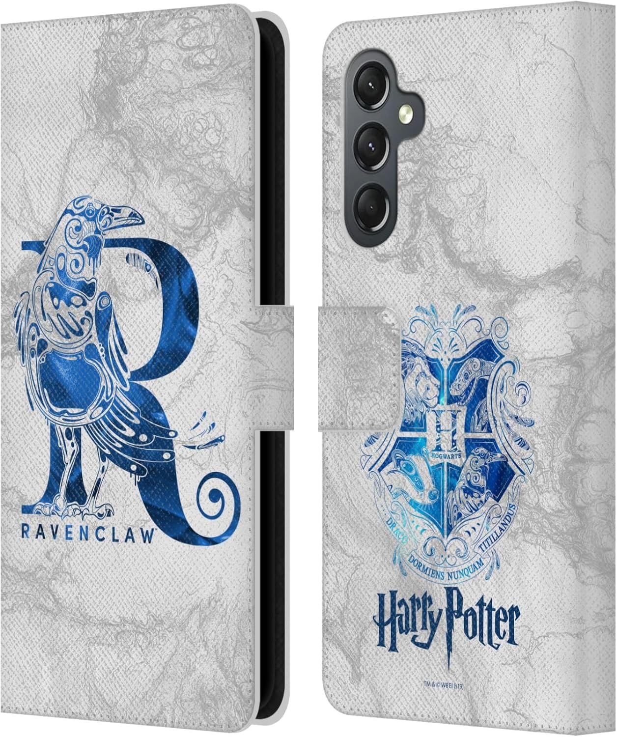 Head Case Designs Officially Licensed Harry Potter Ravenclaw Aguamenti Deathly Hallows IX Leather Wallet Case Compatible with Samsung Galaxy A25 5G