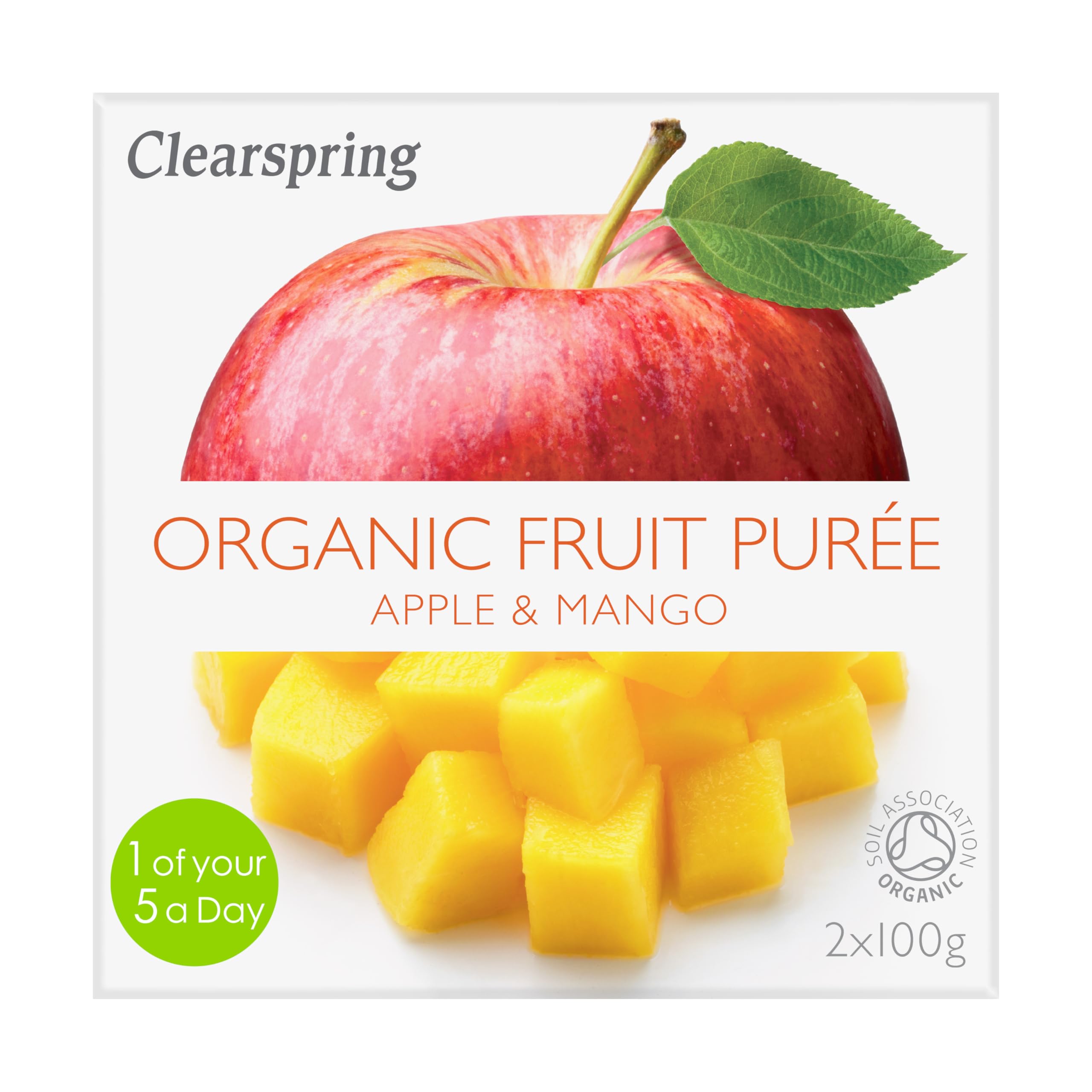 Clearspring Organic Apple and Mango Fruit Puree 2 X 100 g (Pack of 12)