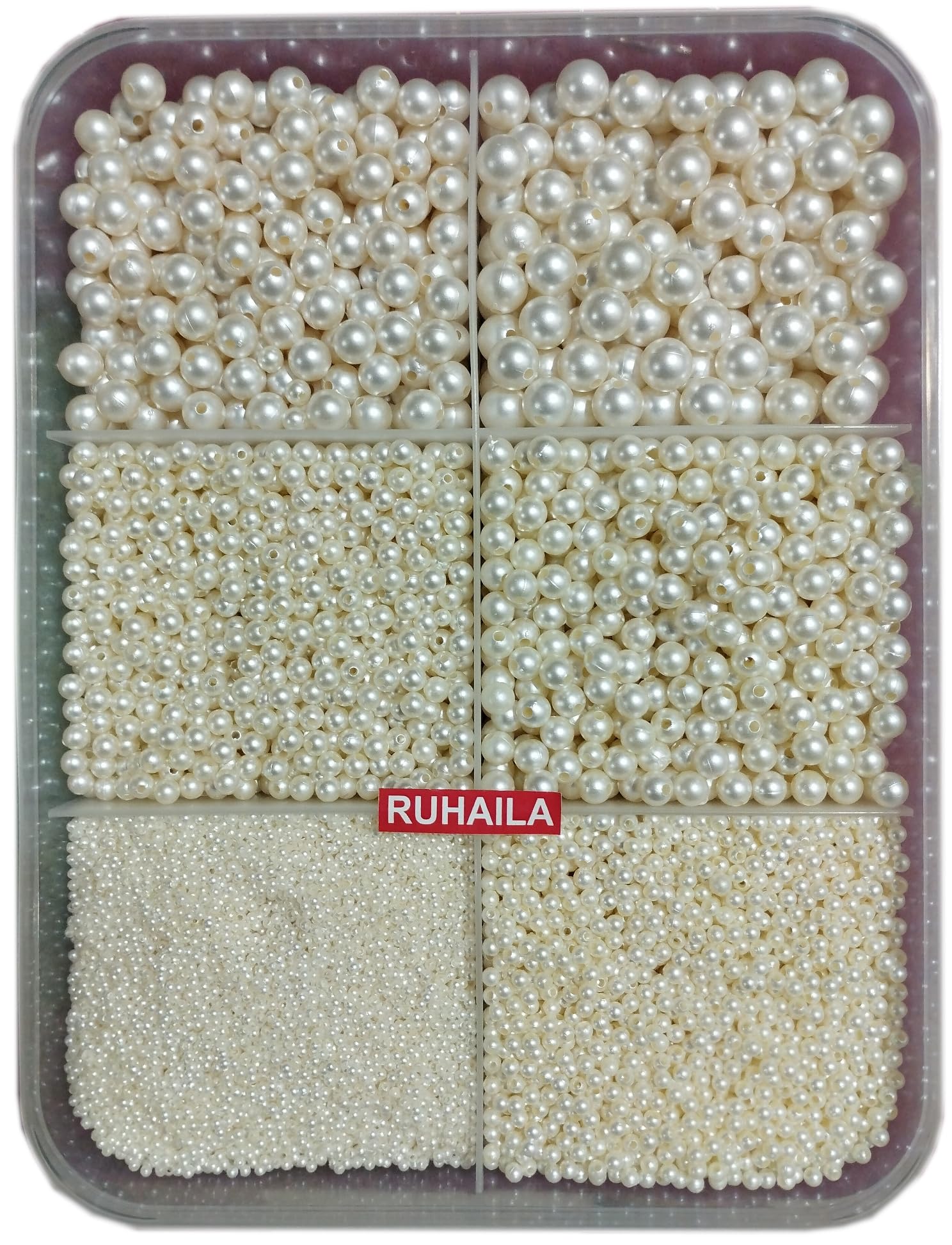 RUHAILA 260 gm White Pearl Plastic Beads Set DIY Jewelry Making Kit with 5500 Pieces (2mm-12mm) for Exquisite Necklaces, Bracelets, Earrings. Elevate Your Art and Craft Creations. (B0CDVHYR27) Amazon Price History, Amazon Price Tracker