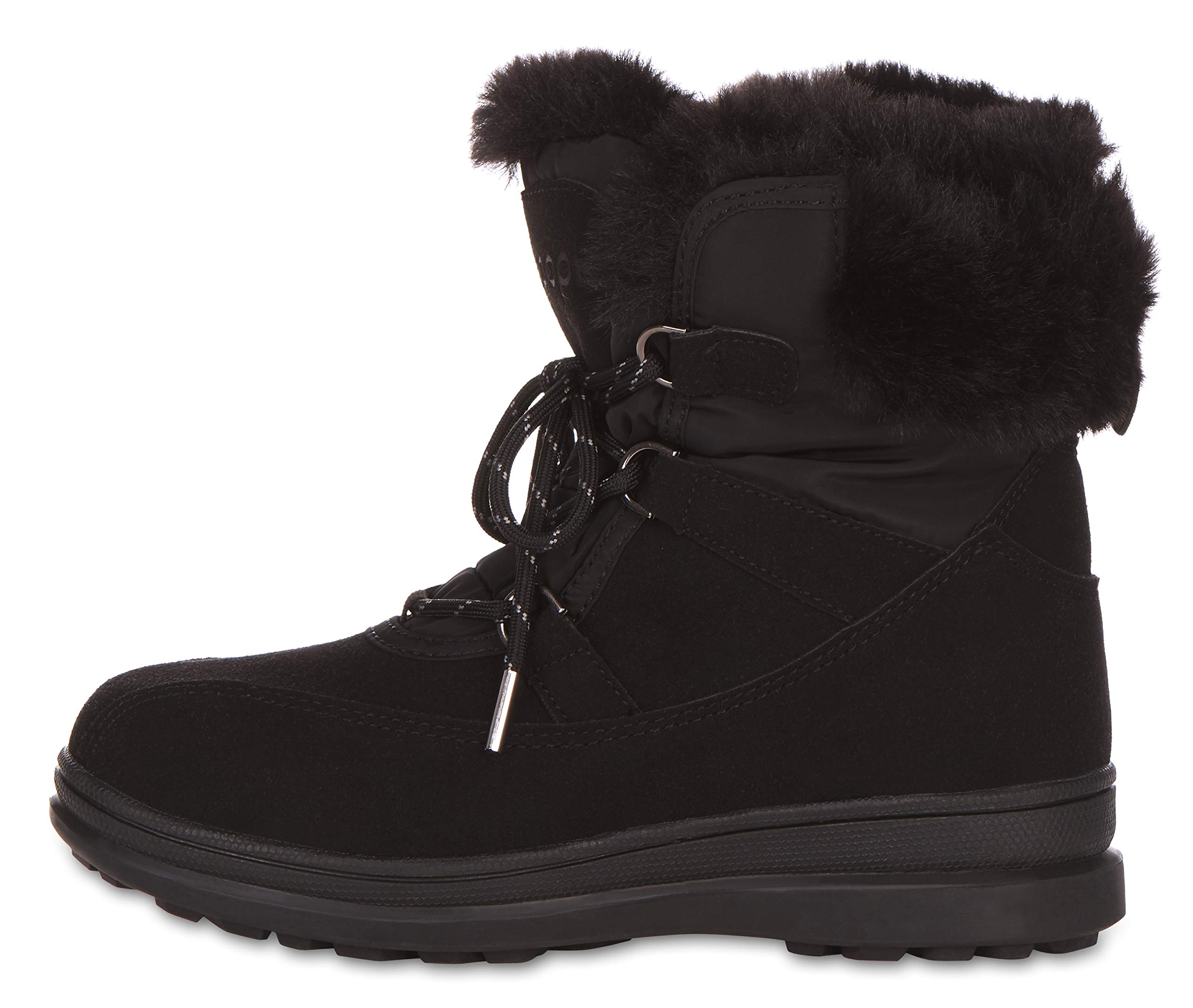 Floopi Women's Warm Winter Boots - Mid-Calf Suede Boots With Faux Fur Lining, Anti-Skid Sole