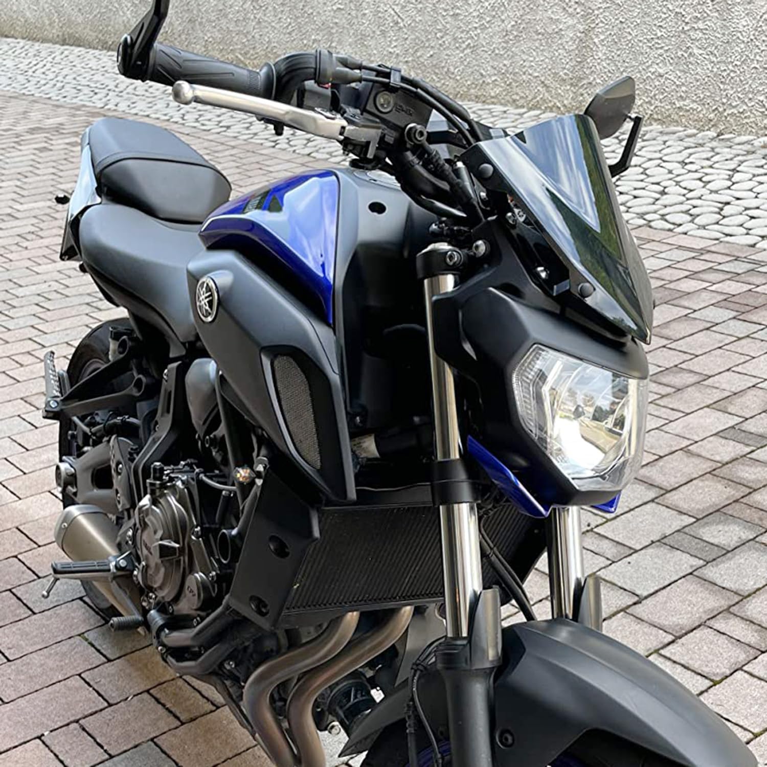 Moto Pare-Brise Avant Pare-Brise Airflow Déflecteur Double Bulle Carénage Compatible avec MT07 FZ07 MT-07 2018-2020 2019 2018 2019 2020 (fumée)