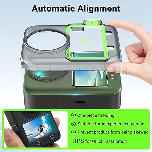 Miniatura 3 de CYNOVA Osmo 360 - Protector de pantalla para accesorios DJI Osmo 360, con kit de alineación automática. Pantalla LCD de vidrio templado, ultra HD,