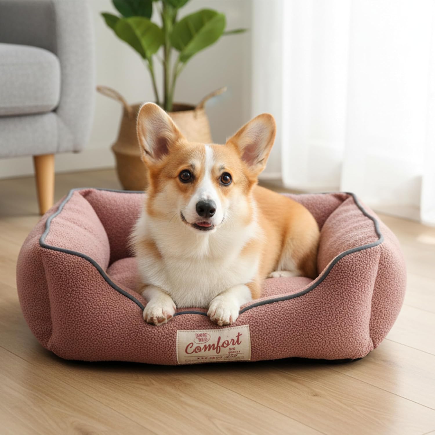 Simple Deluxe Medium Dog Bed, 24"x 20"x7"Orthopedic Dog Sofa Bed,Washable Soft Removable Cushion Non-Slip Bottom Calming Dog Bed for Puppy&Kitten