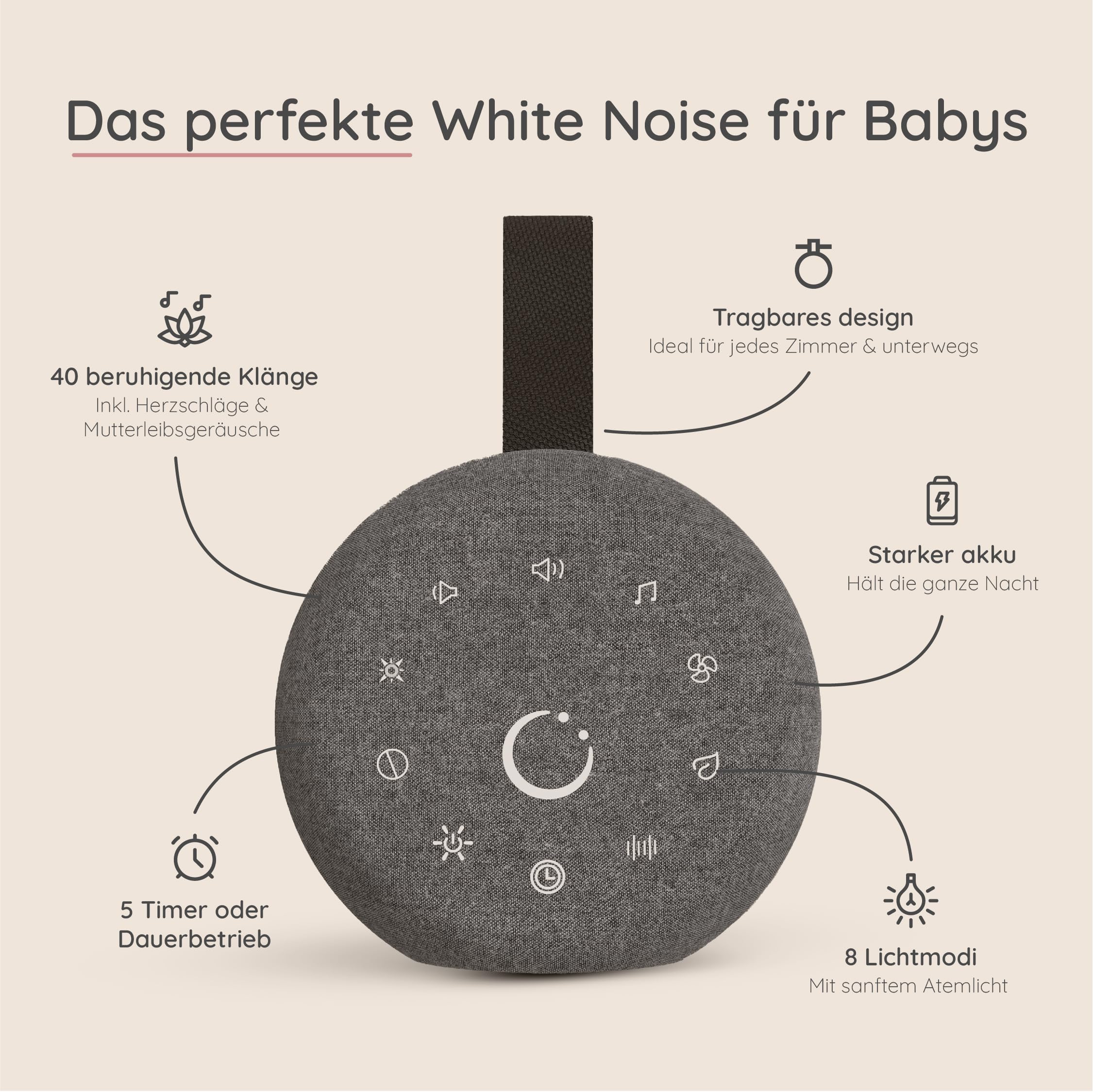 Numsy Move White Noise Machine Bambino - Macchina del rumore bianco