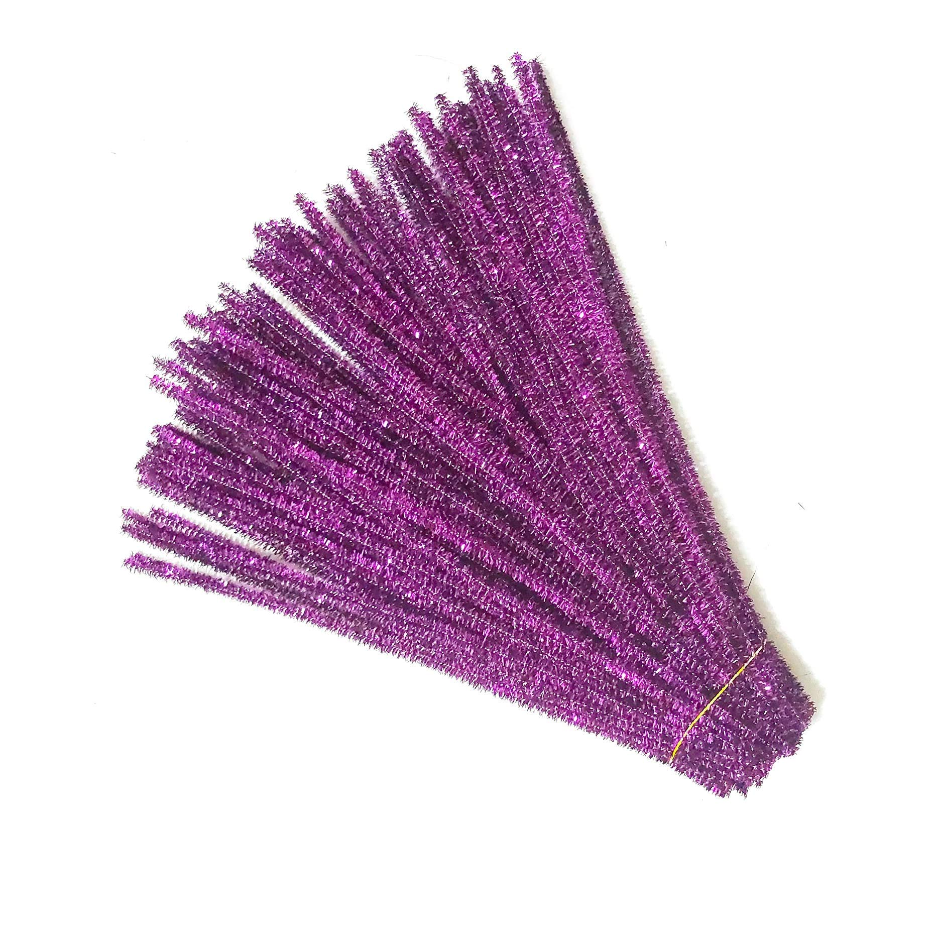 PRANSUNITA Sparkle Pipe Cleaners 25 Pcs, Chenille Stems for DIY Crafts Decorations Creative School Projects (6 mm x 12 Inch)