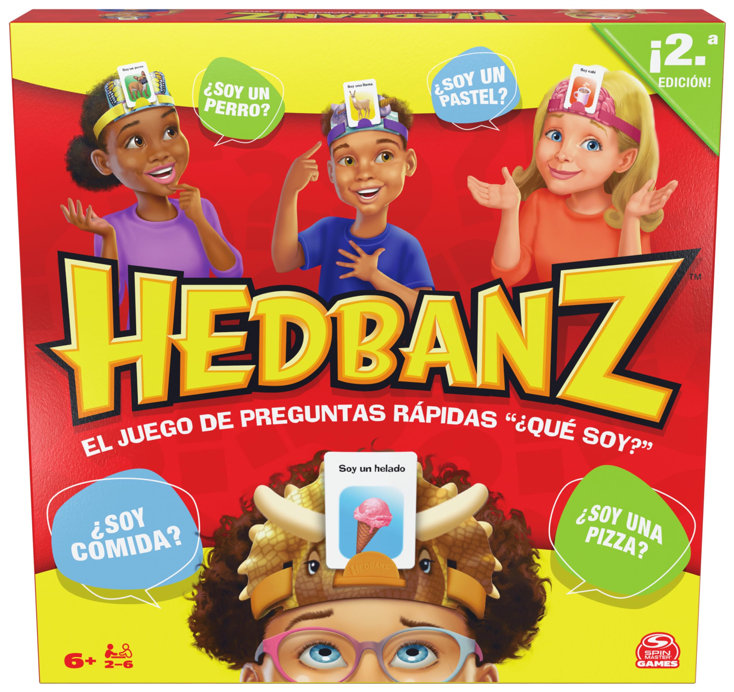 Spin Master Games - Juego Hedbanz | Juegos De Mesa Niños 7 Años O Más con Adivinanzas para Toda La Familia | Juegos De Mesa Familiares De 2 A 6 Jugadores | Regalo Niño 7 Años O Más