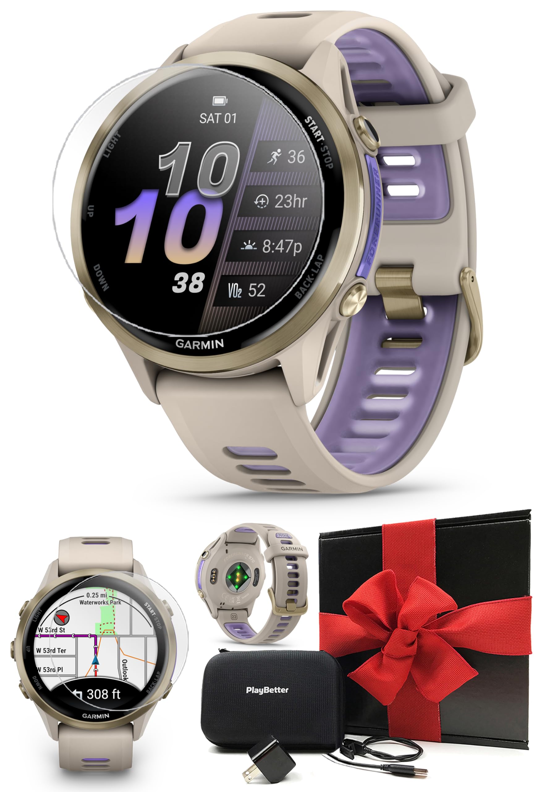Forerunner 970 (Indigo) Triathlon GPS Smartwatch Gift Box Bundle | Built for Triathlons &…