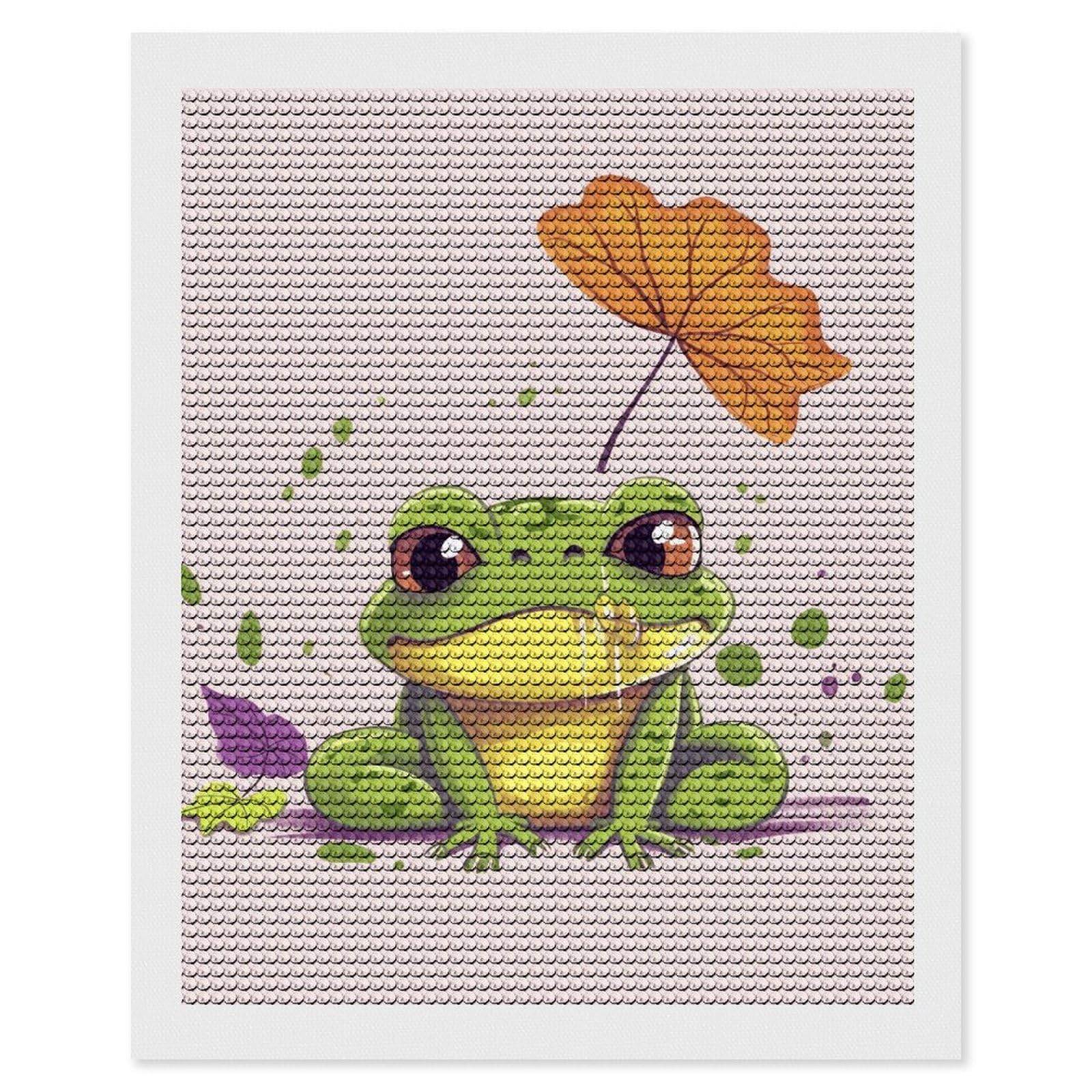 NONHAI Diamond Painting Kits for Adults - DIY Diamond Art Kits for Beginners - Full 5D Paint Drill Diamond Dots Paintings- Leaves and Frog Diamonds Pictures Gem Art and Craft Wall Decor 16"x20"