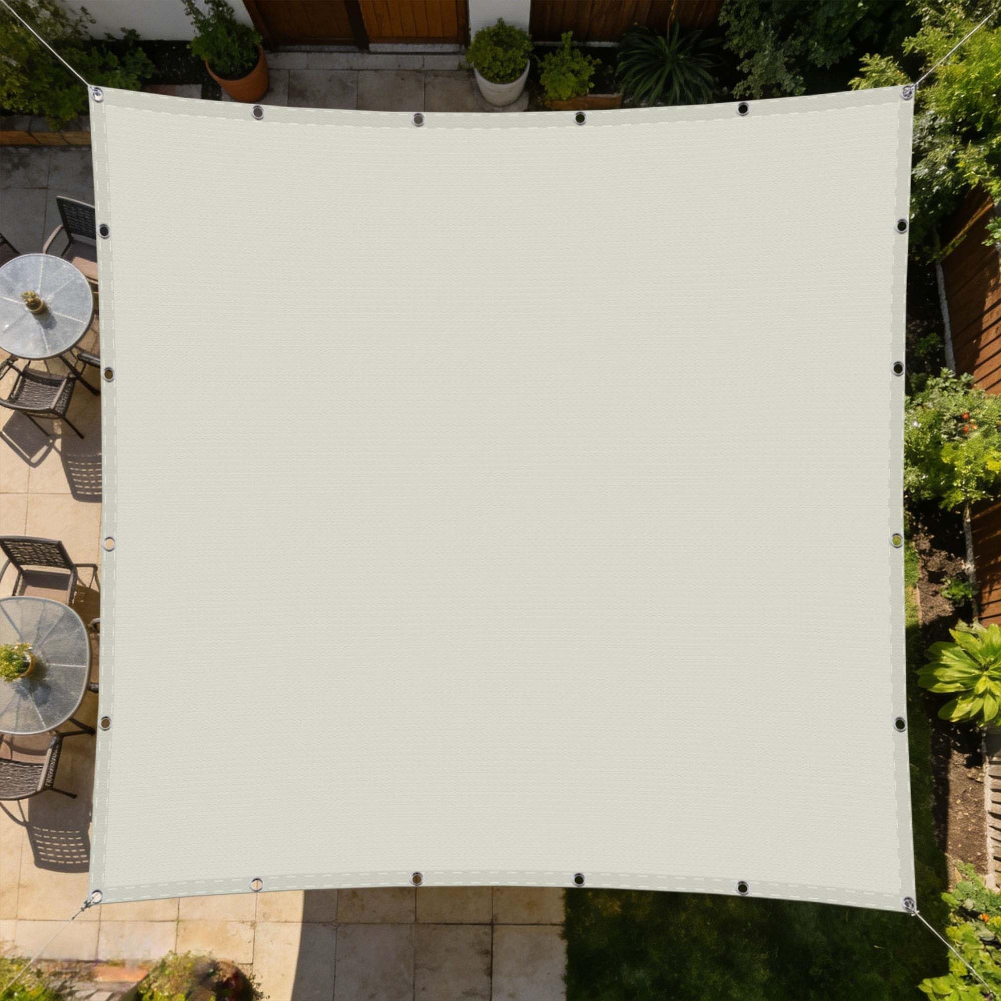 Voile d'ombrage 200x450 cm imperméable blanc cassé pour aménagement terrasse