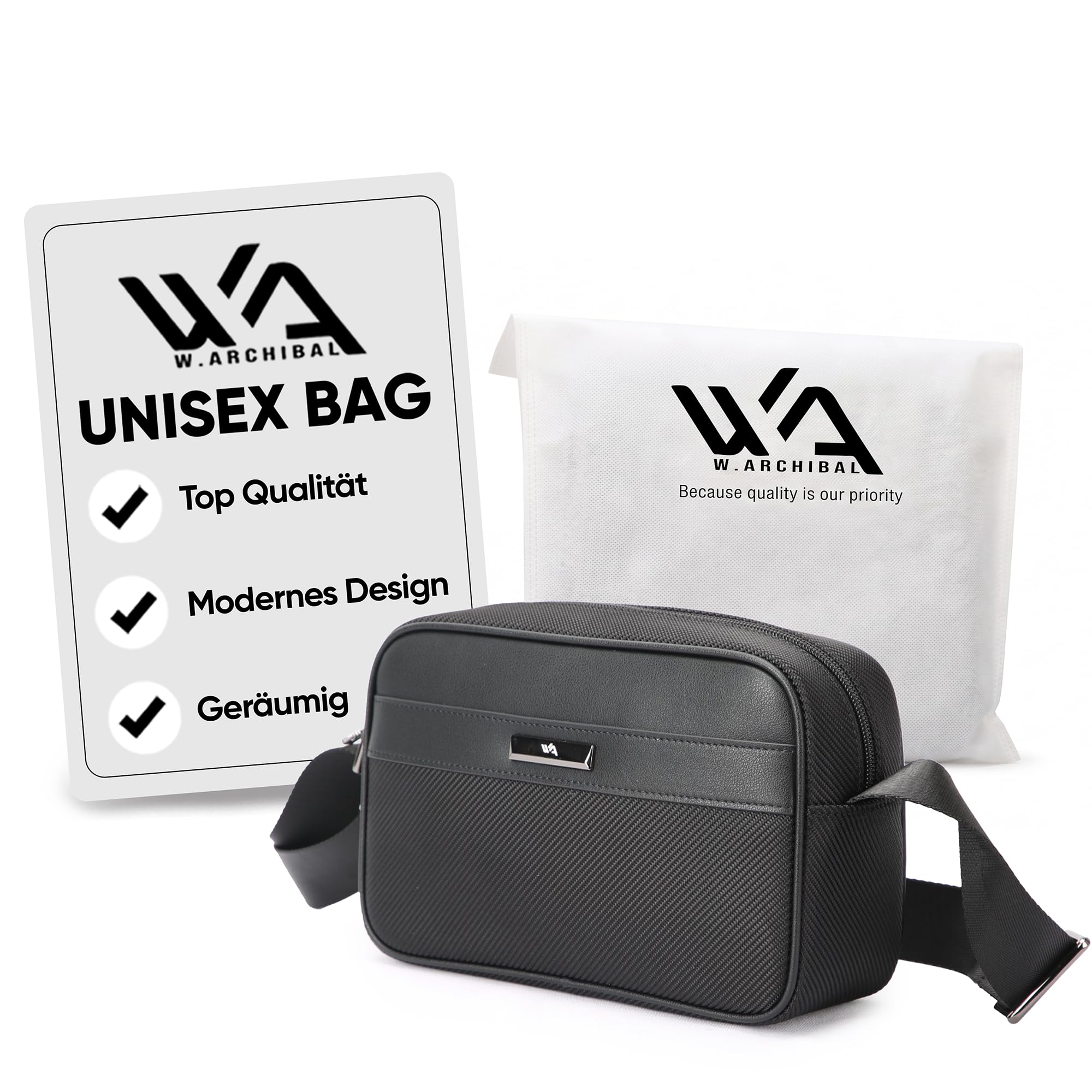 Unisex – Hochwertige Umhängetasche – Crossbody Bag – Elegant - Wasserabweisend, Leicht und Alltagstauglich – Geschenk für Damen & Herren