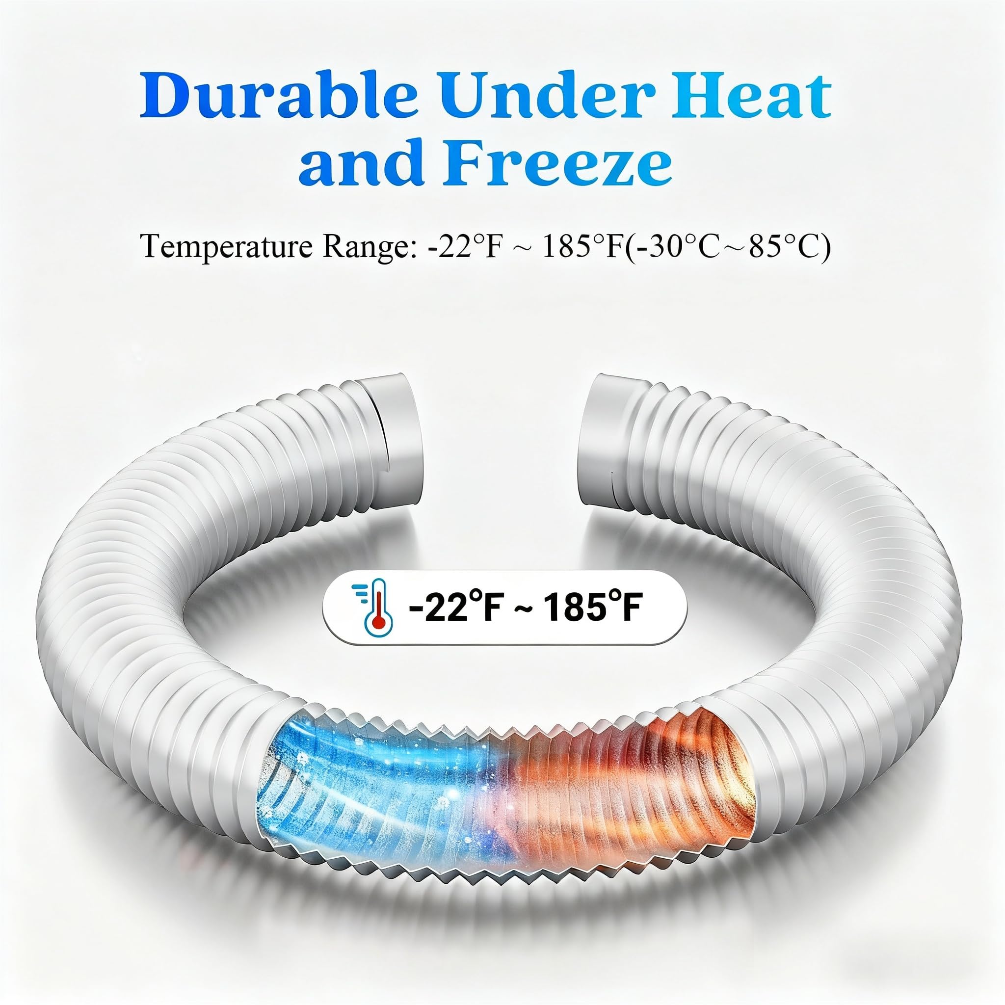 Yrichtra 100mm Flexible Ducting, 3m Aluminium PVC Ventilation Hose Pipe - Image 3