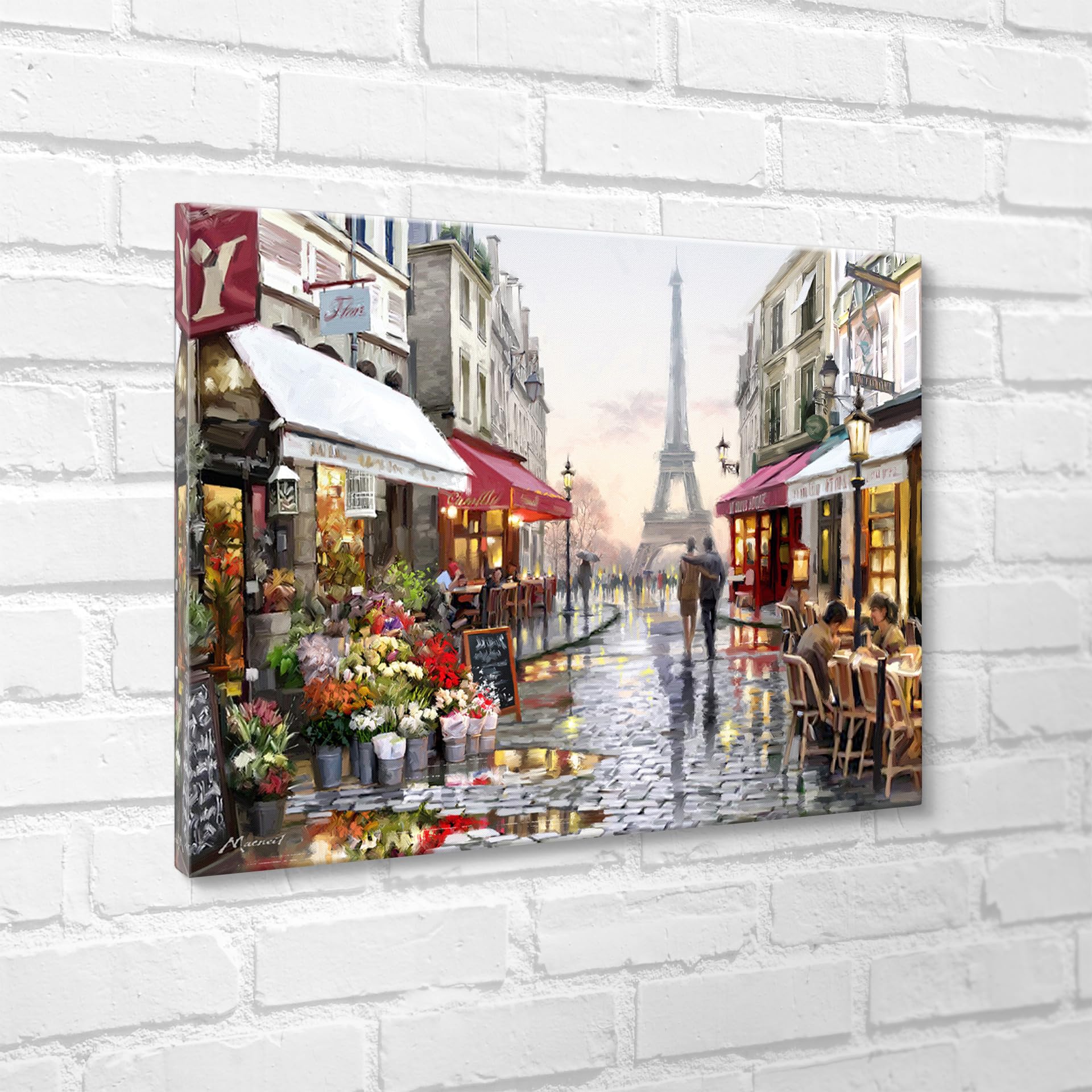 STYLER WTD Toile décorative Motif Ville de New York Venedig Paris Moscou, Motif Paris 1, 60 x 80 cm