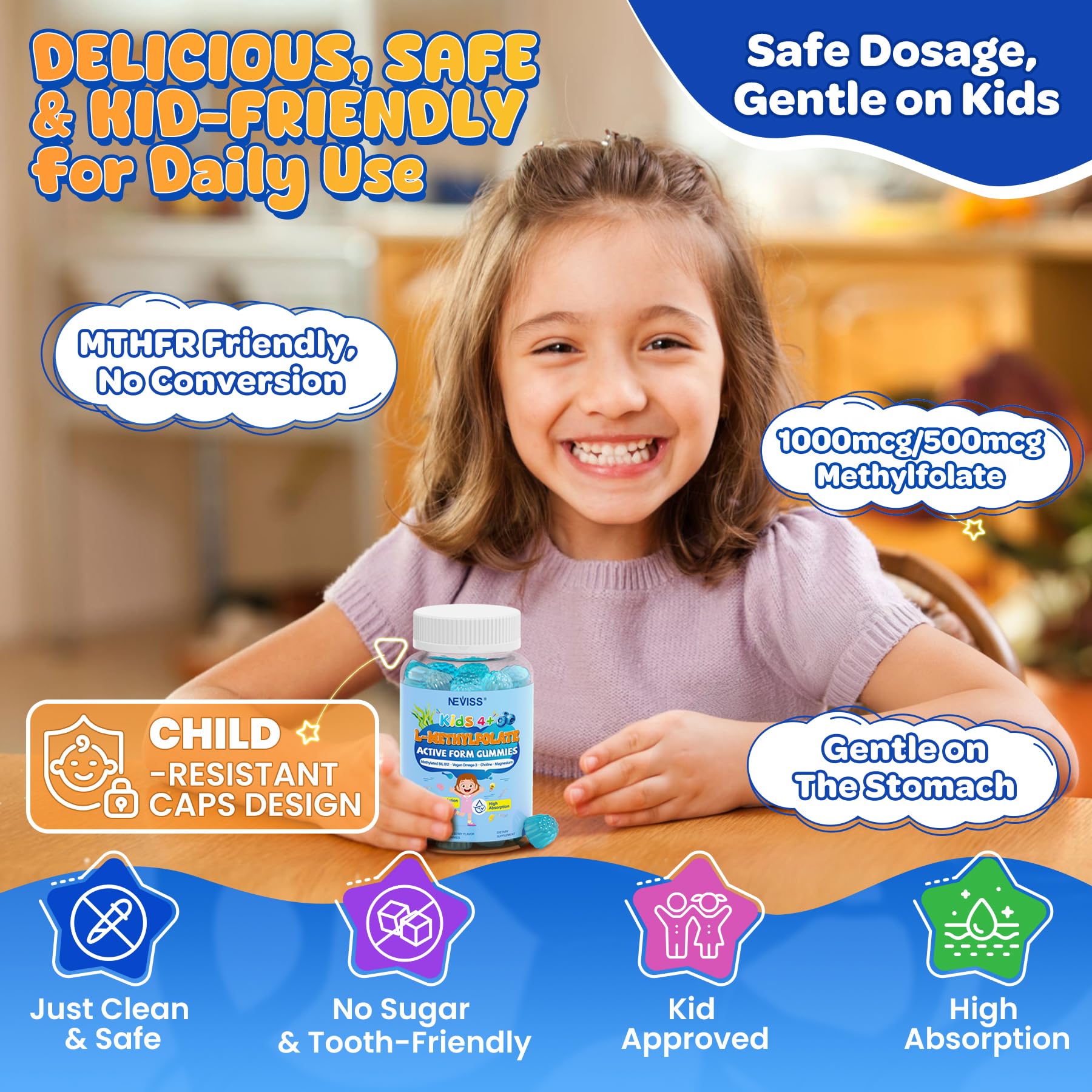 L Methylfolate 1mg Gummies for Kids Teens + Methyl B6 B12 Choline Magnesium — Amazon image 8