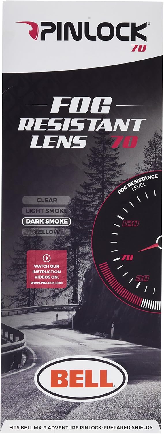 Pinlock DARK SMOKE FOR GLASS BELL MX9 VISORS (MX9 ADVENTURE) Amazon