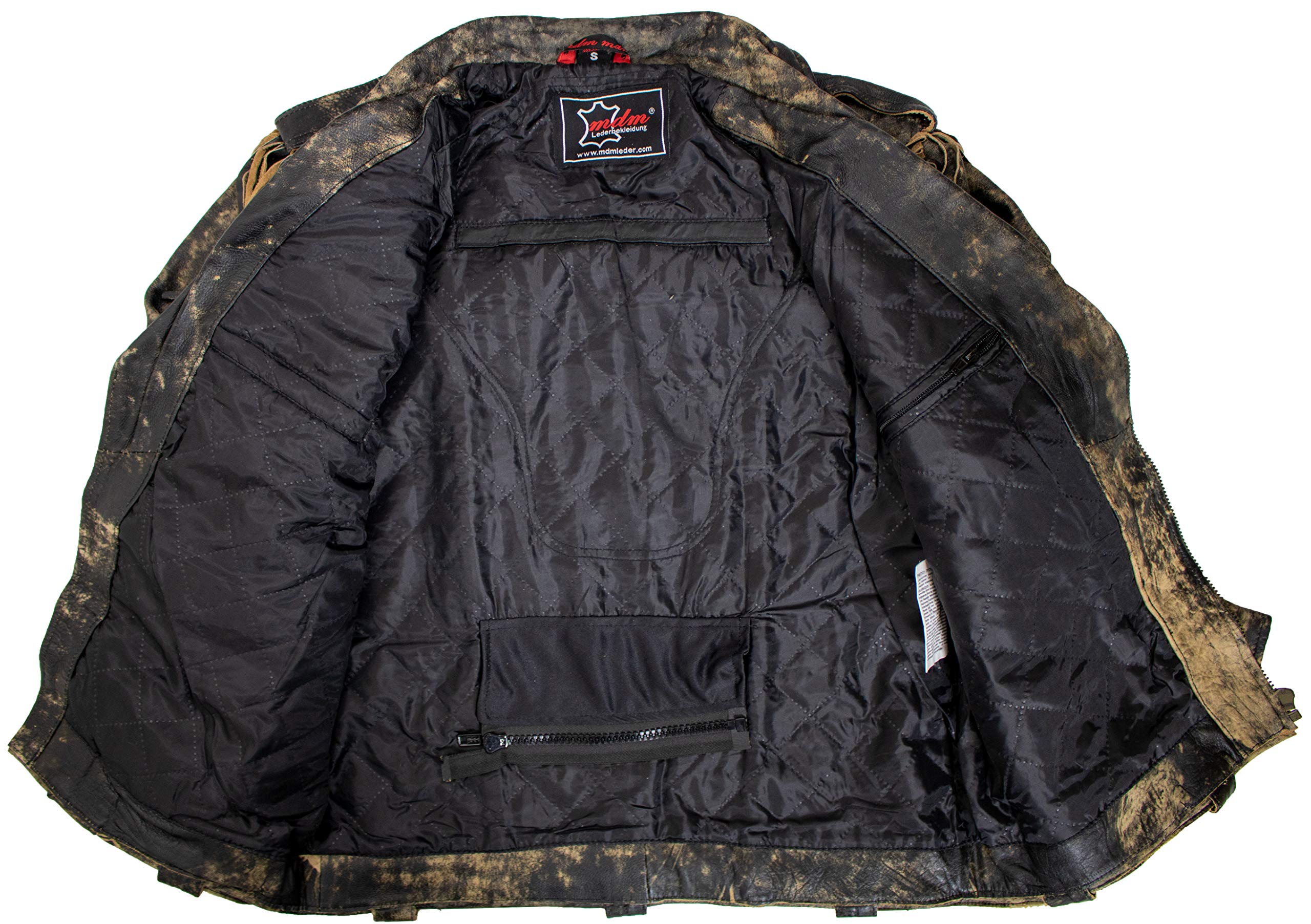 Chopper Lederjacke mit Fransen aus echtem Leder im Vintage Look