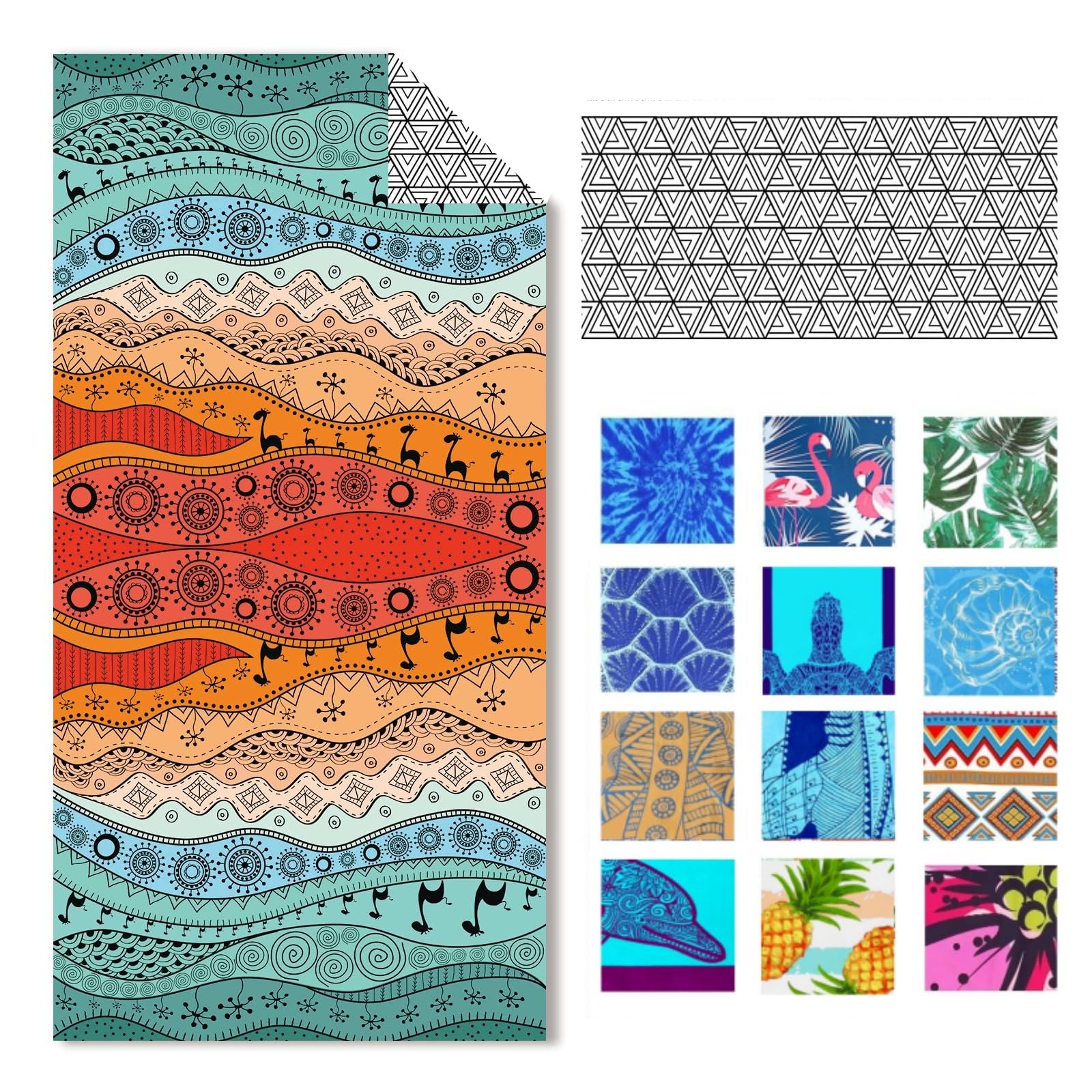 IGINOA Toalla de Playa Grande XXL Familiar Toallas Piscina Microfibra Grandes Mujer Secado Rápido Toalha Praia Ligera Originales Absorbente Beach Towels Antiarena 180x90 Regalo Boho